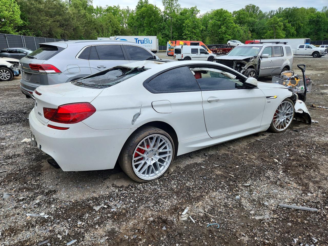 2014 Bmw 640 I White vin: WBAYM9C58ED248075