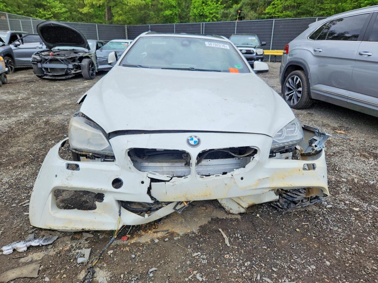 2014 Bmw 640 I White vin: WBAYM9C58ED248075