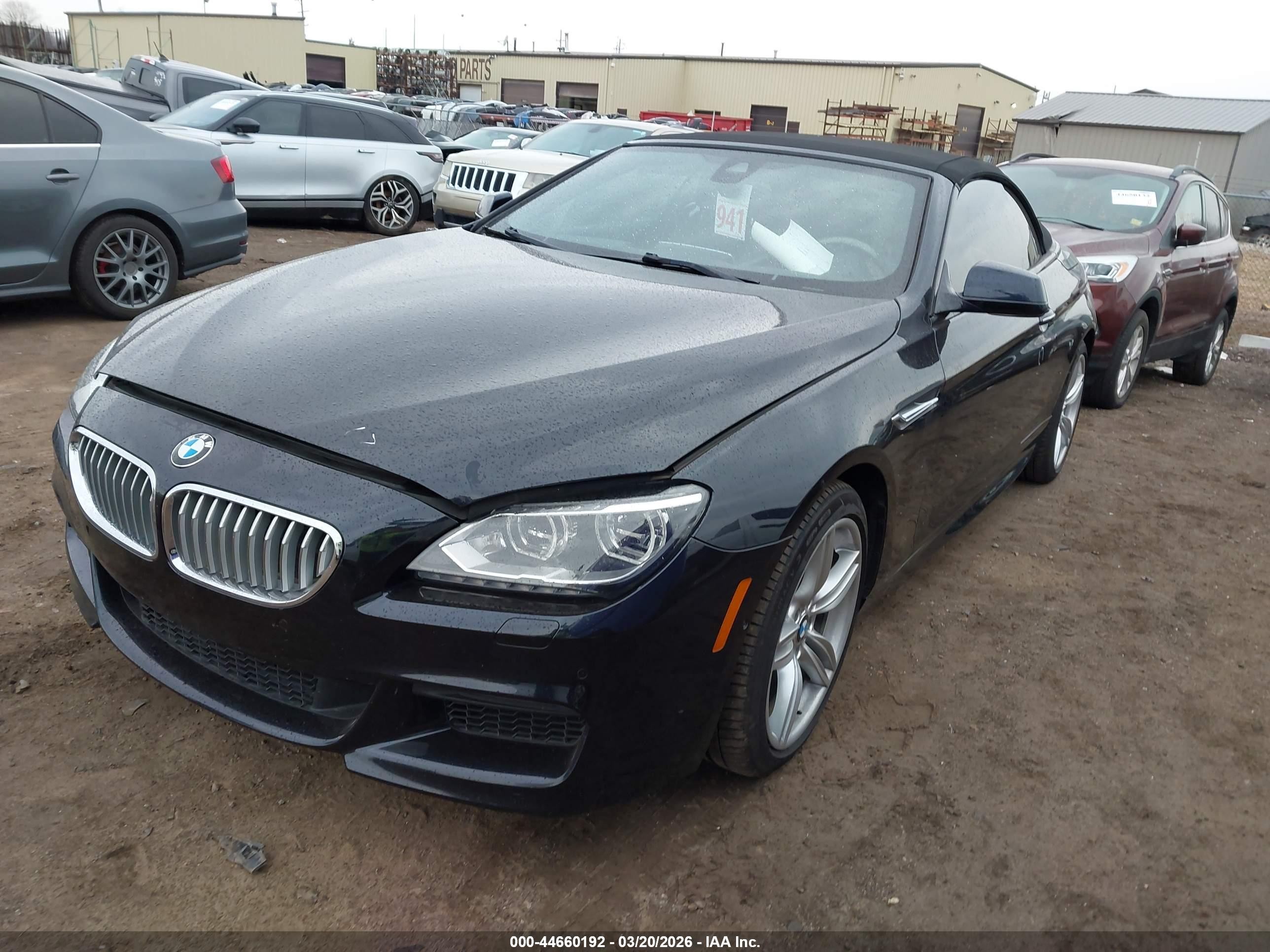2014 Bmw 650i Xdrive Black vin: WBAYP1C50ED216665