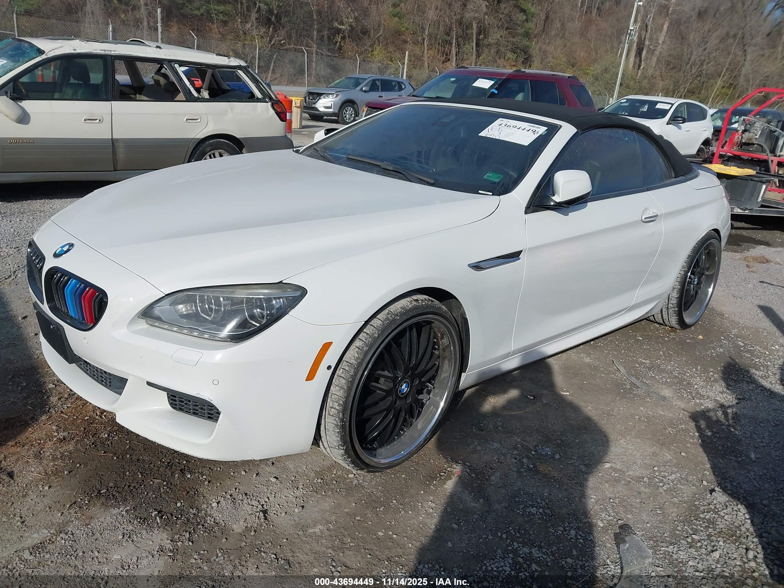 2015 Bmw 650i Xdrive White vin: WBAYP1C52FD216989