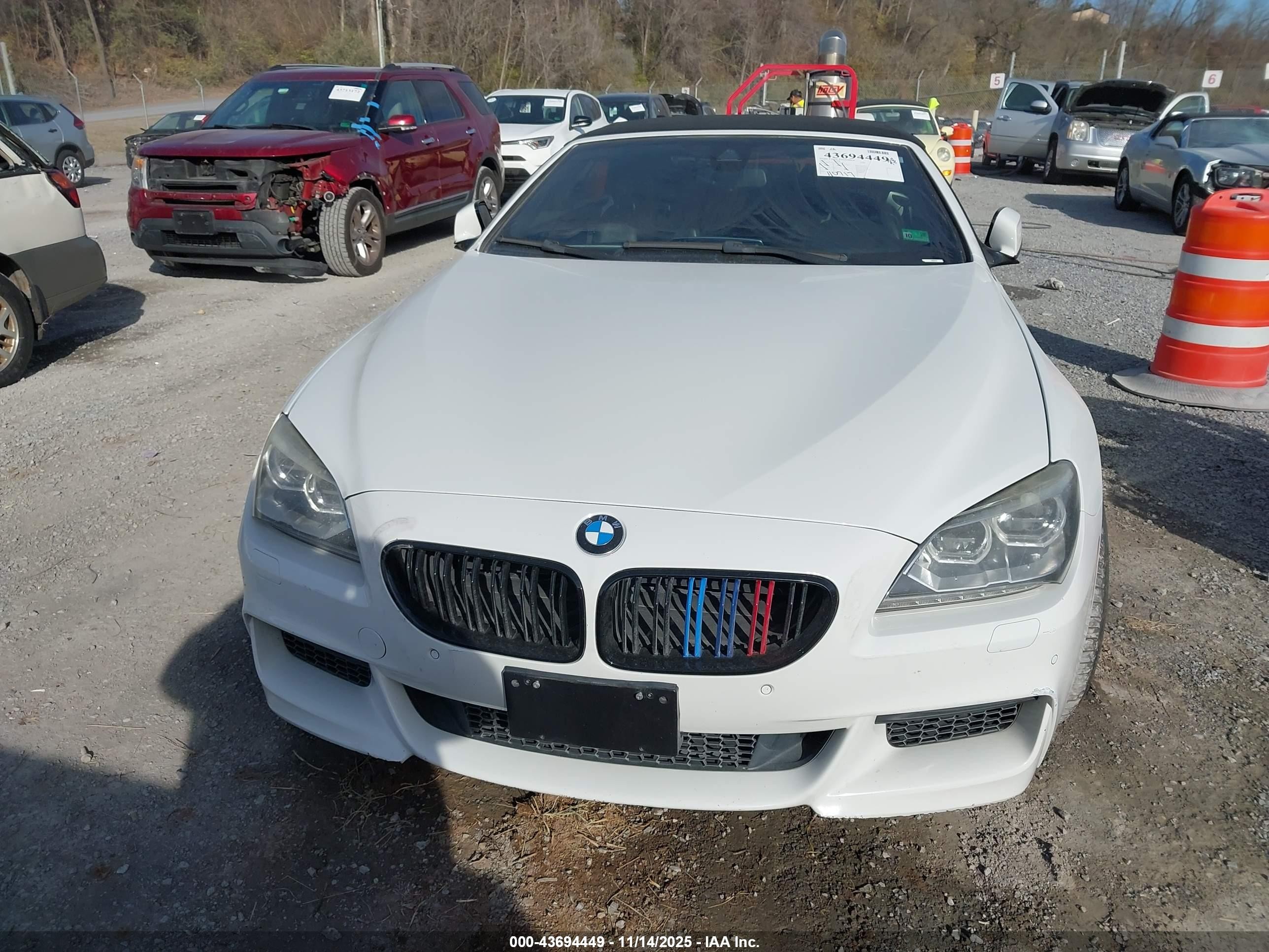 2015 Bmw 650i Xdrive White vin: WBAYP1C52FD216989
