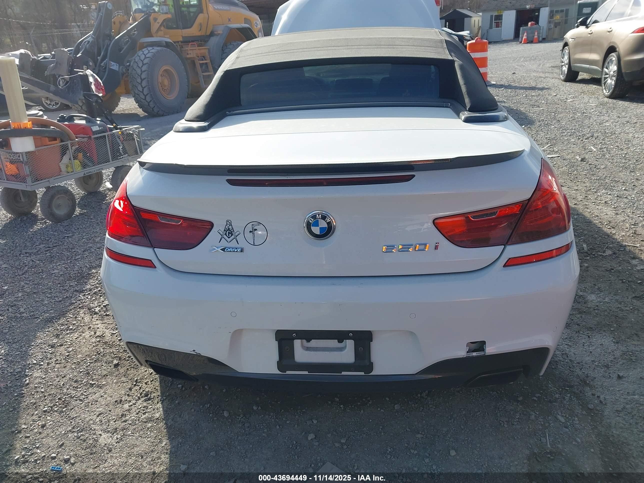 2015 Bmw 650i Xdrive White vin: WBAYP1C52FD216989