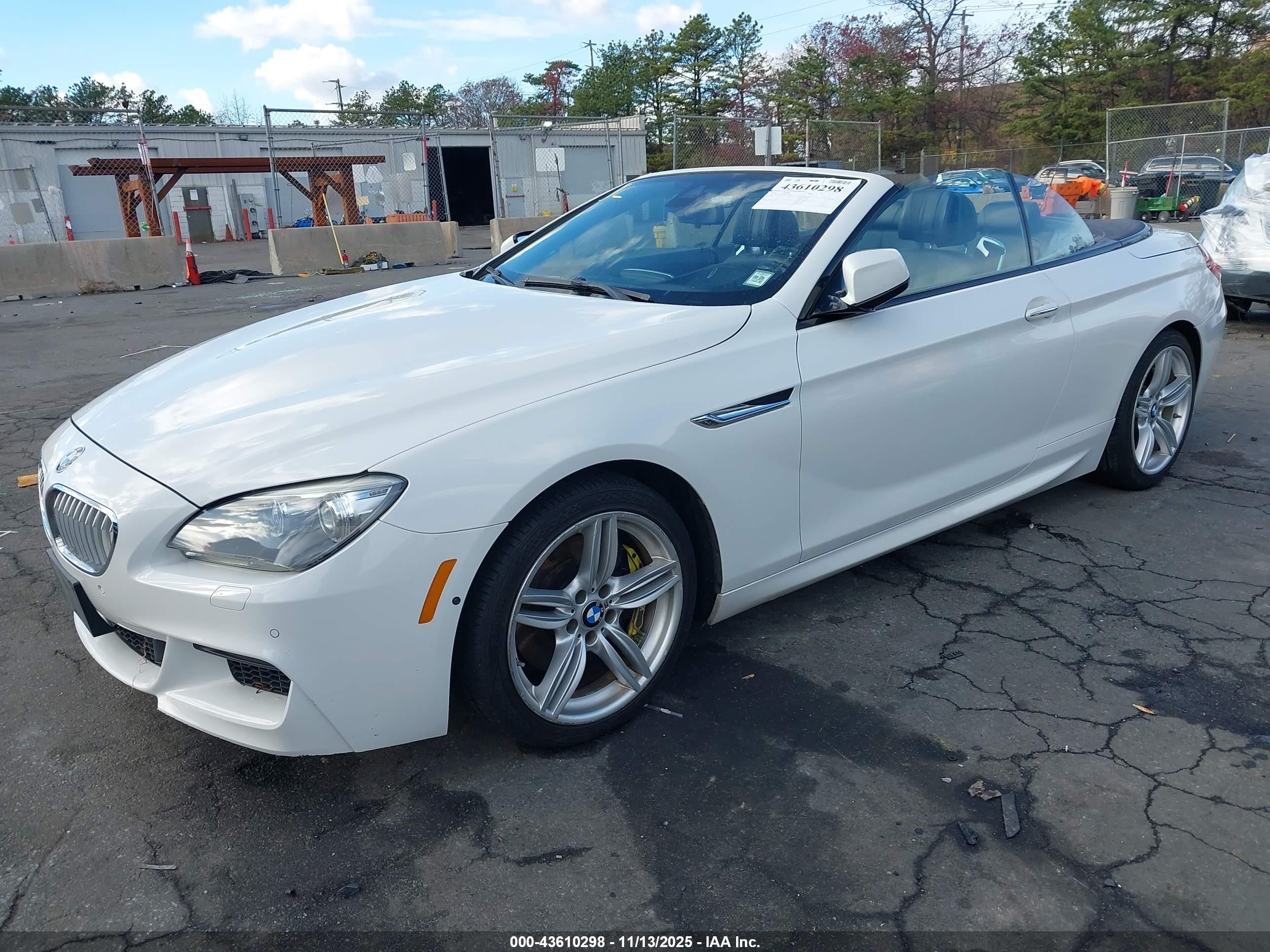 2013 Bmw 650i Xdrive White vin: WBAYP1C55DDX00992