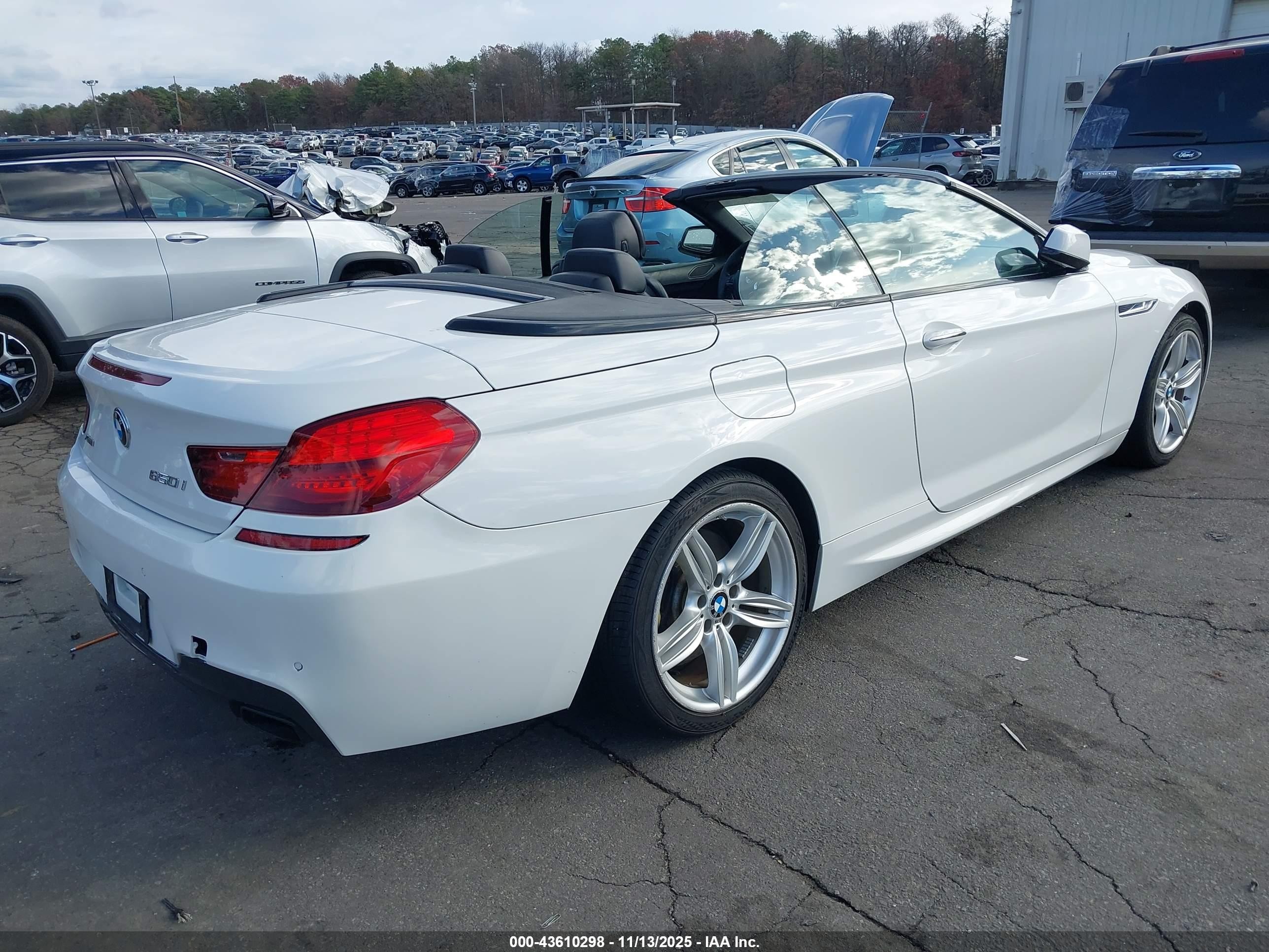 2013 Bmw 650i Xdrive White vin: WBAYP1C55DDX00992