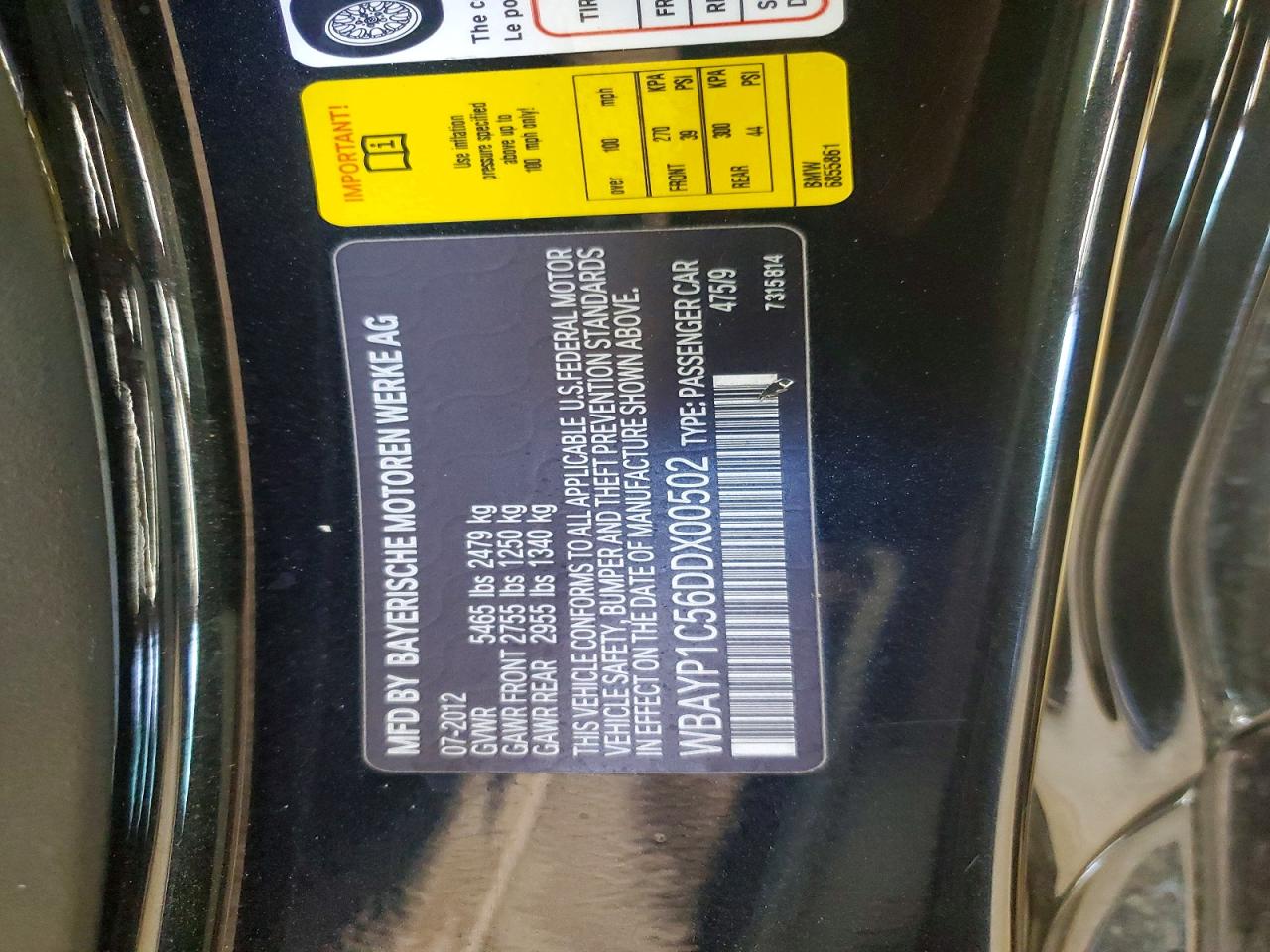 2013 Bmw 650 Xi Black vin: WBAYP1C56DDX00502