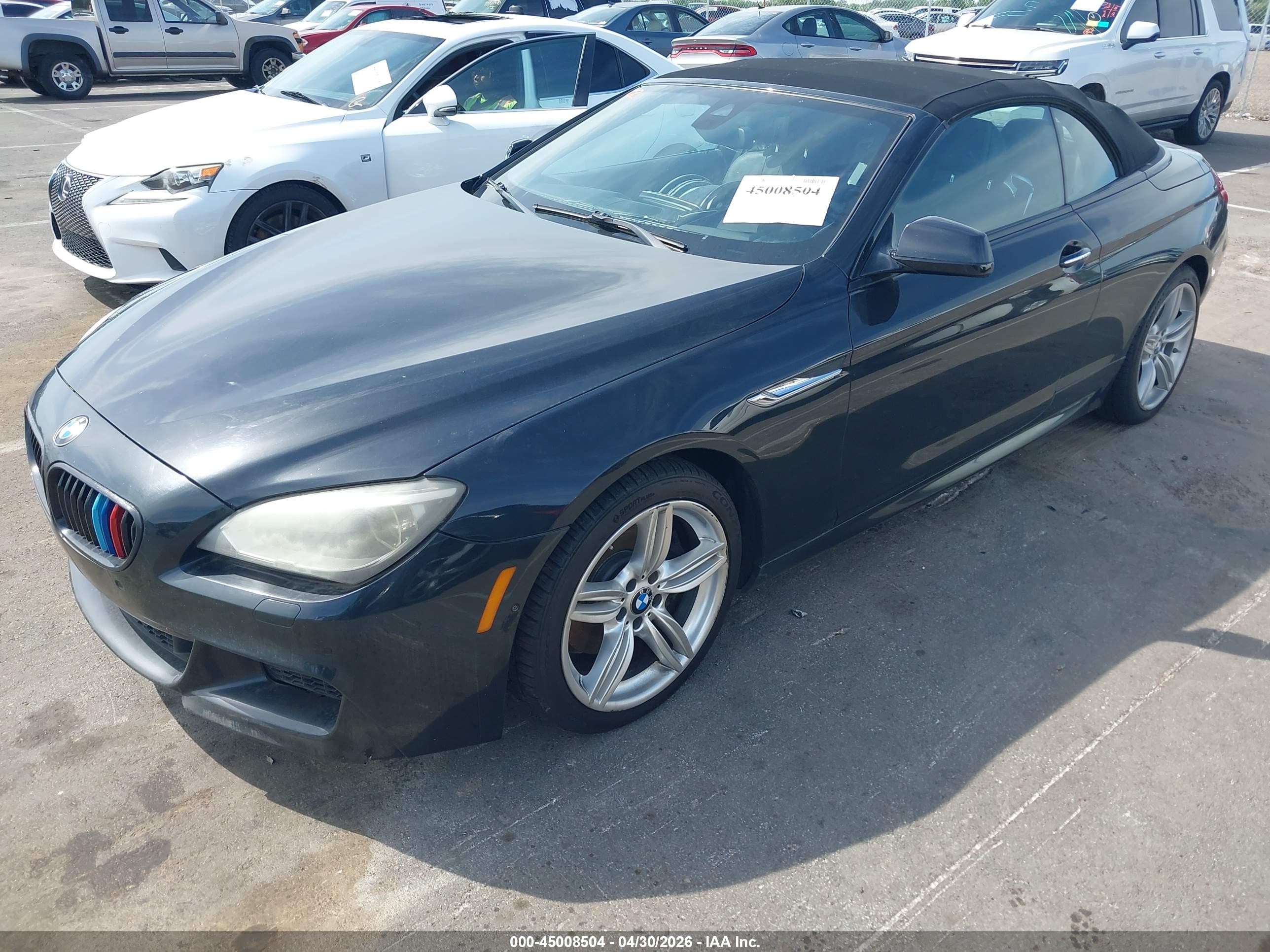 2015 Bmw 650i Xdrive Black vin: WBAYP1C5XFD216755
