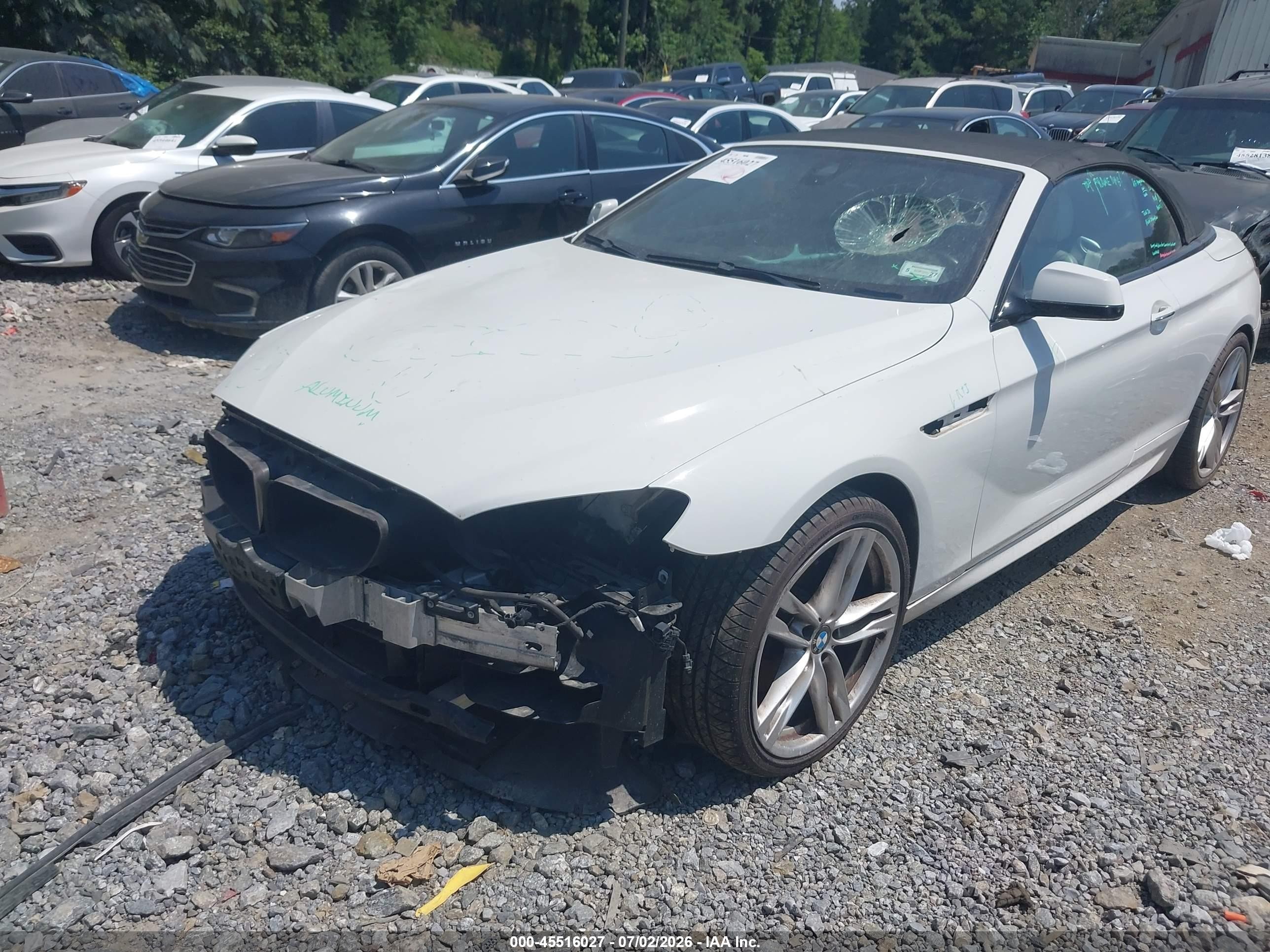 2015 Bmw 650i Xdrive White vin: WBAYP1C5XFD217002