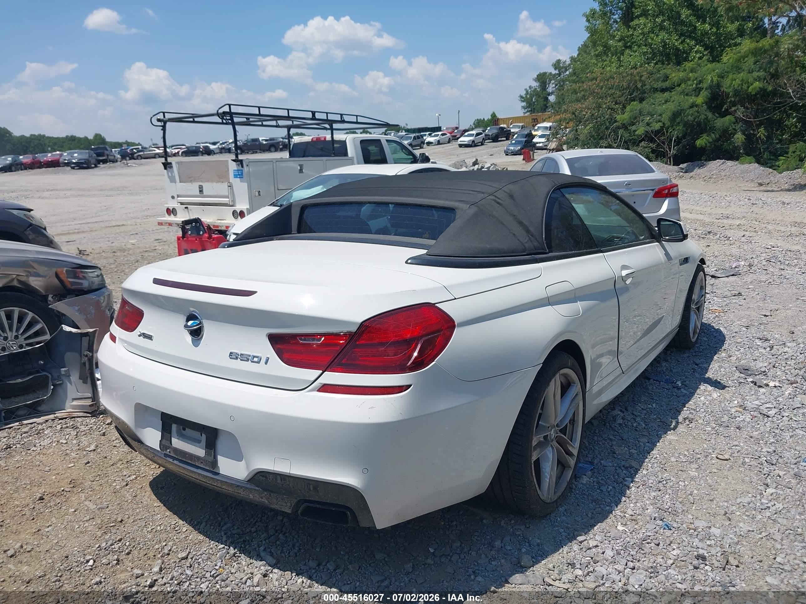 2015 Bmw 650i Xdrive White vin: WBAYP1C5XFD217002