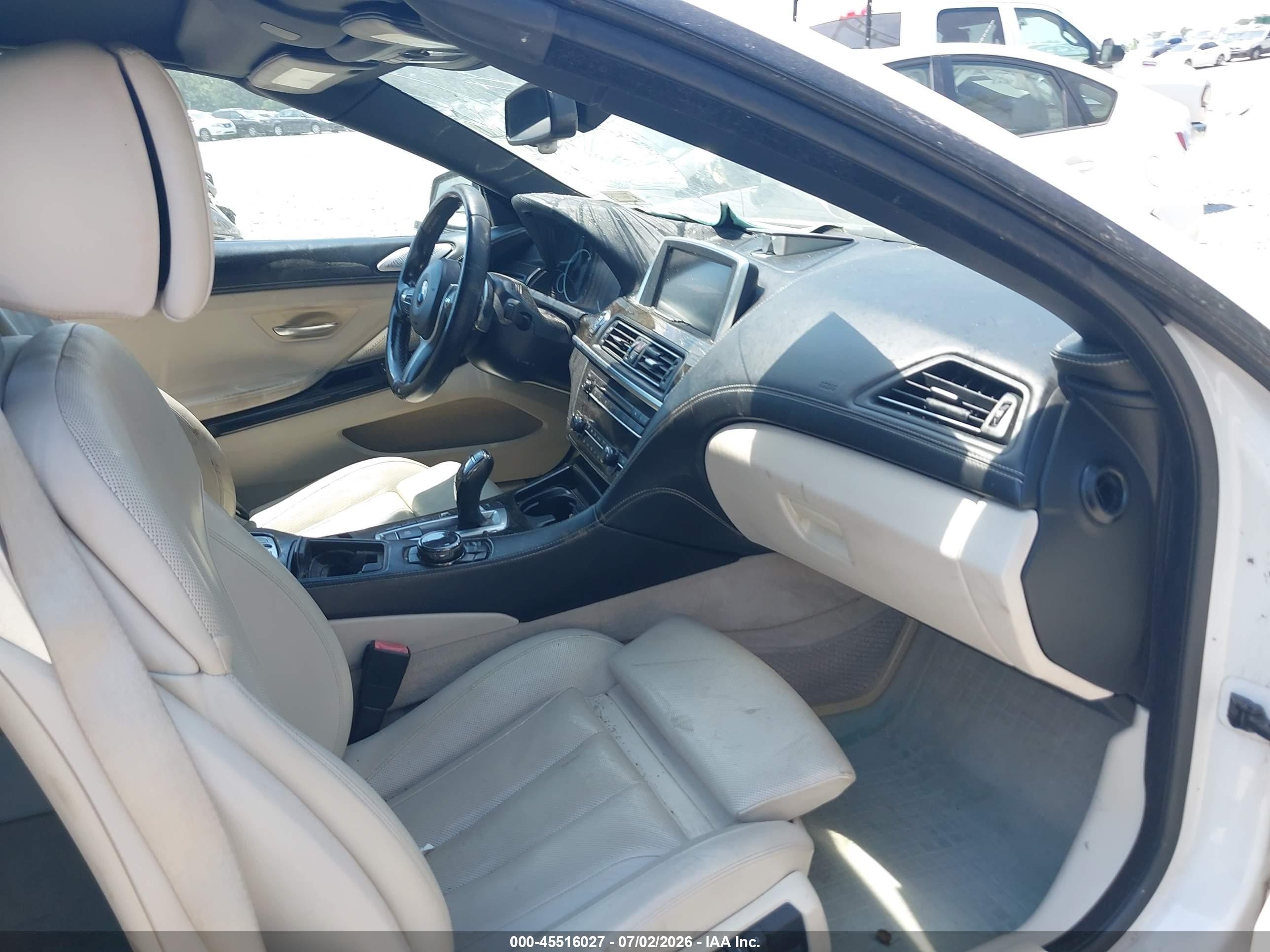 2015 Bmw 650i Xdrive White vin: WBAYP1C5XFD217002
