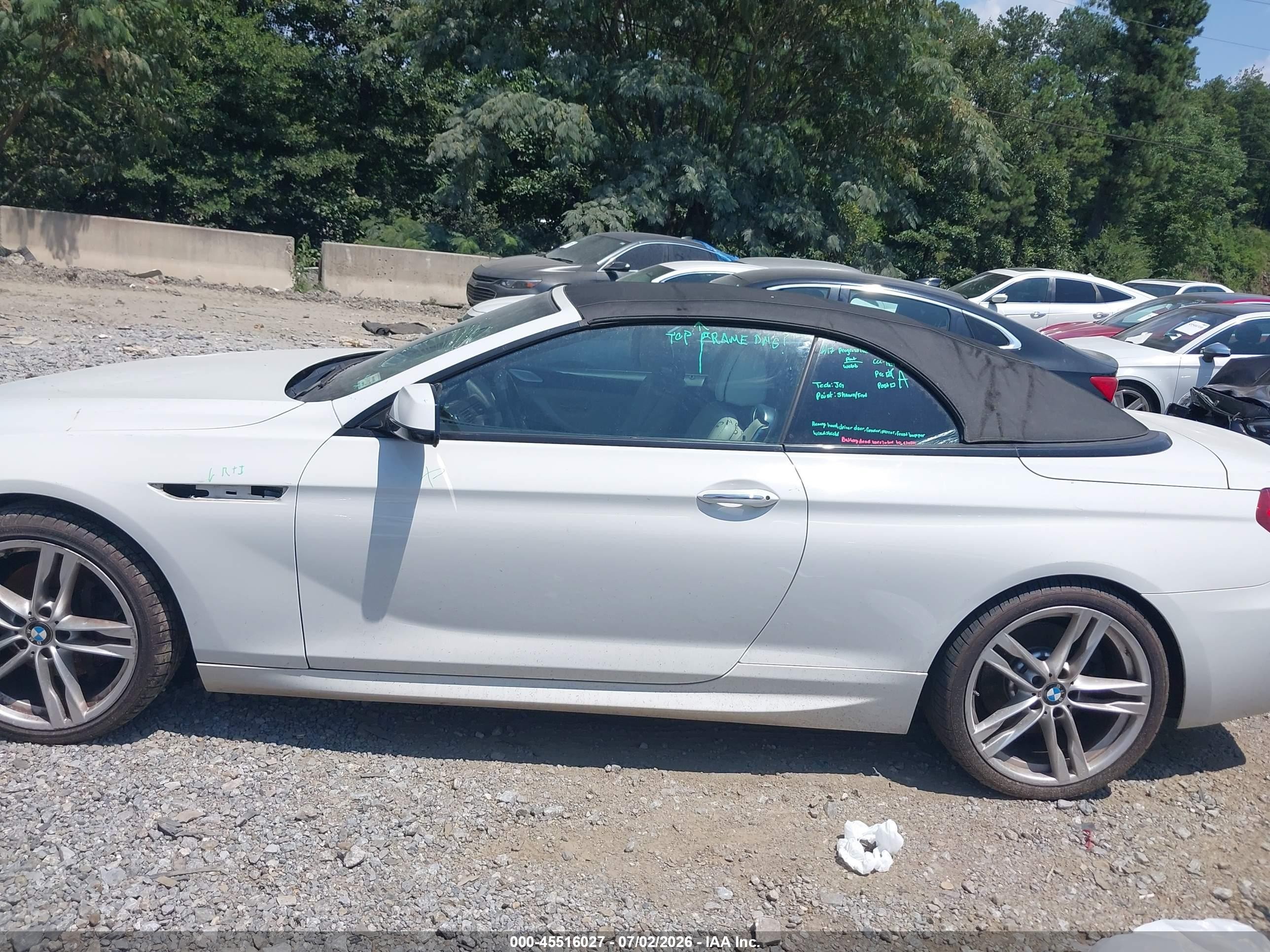 2015 Bmw 650i Xdrive White vin: WBAYP1C5XFD217002