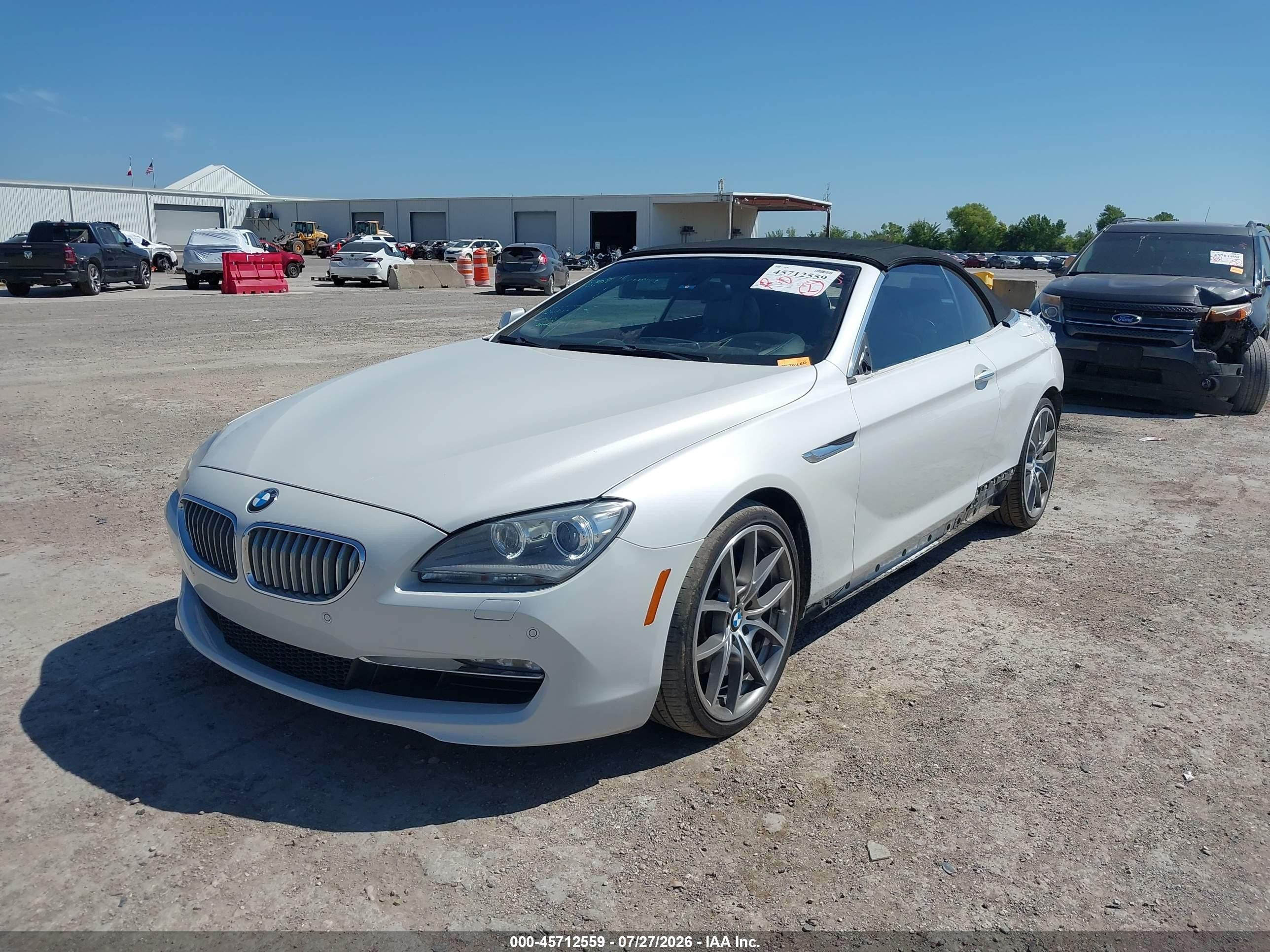 2015 Bmw 650i White vin: WBAYP9C52FD169977