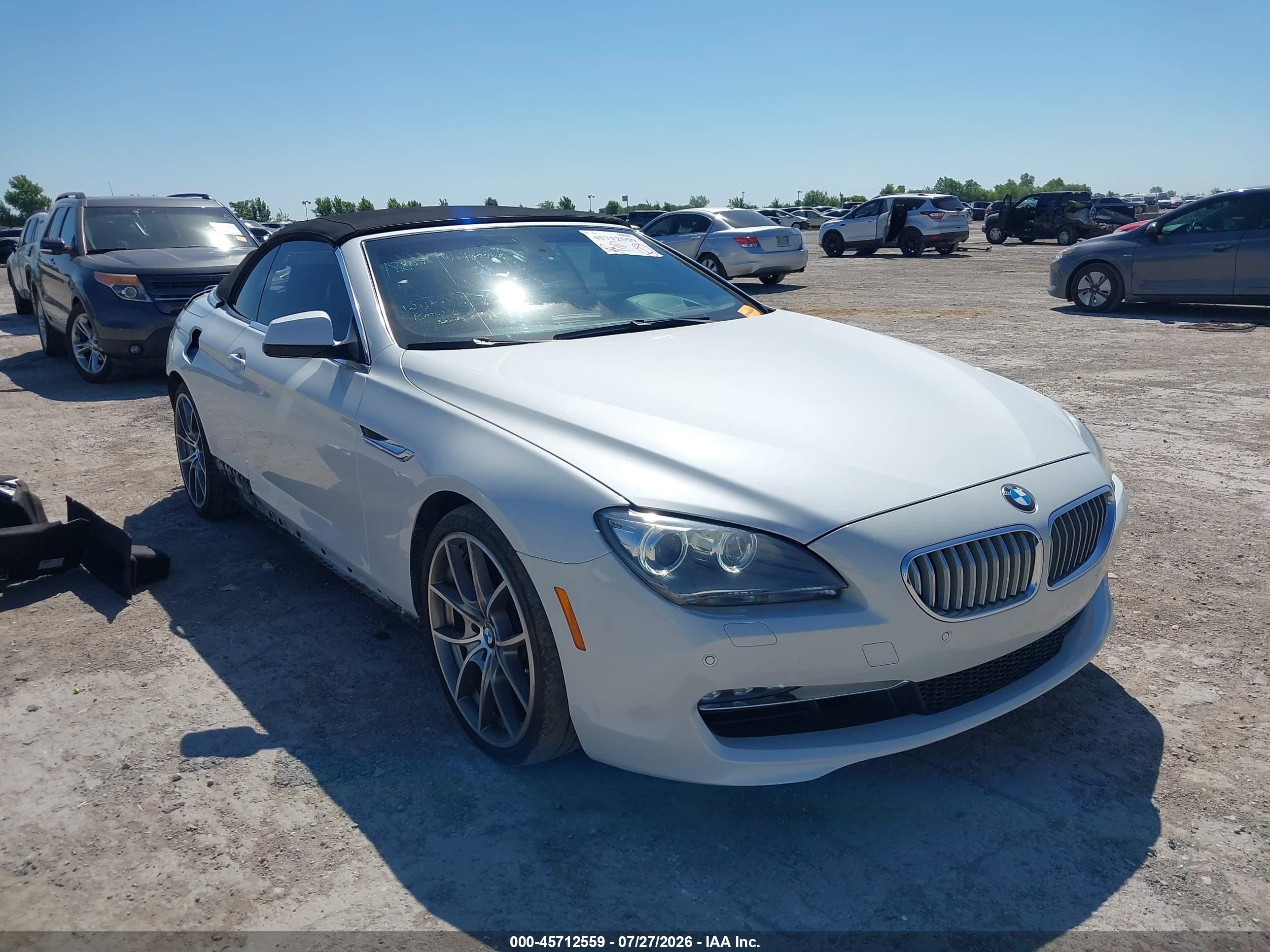 2015 Bmw 650i White vin: WBAYP9C52FD169977