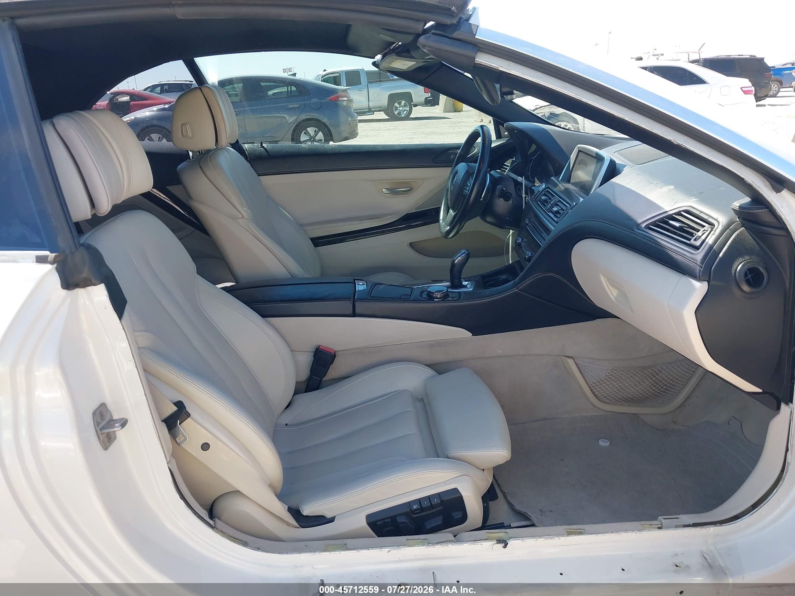 2015 Bmw 650i White vin: WBAYP9C52FD169977