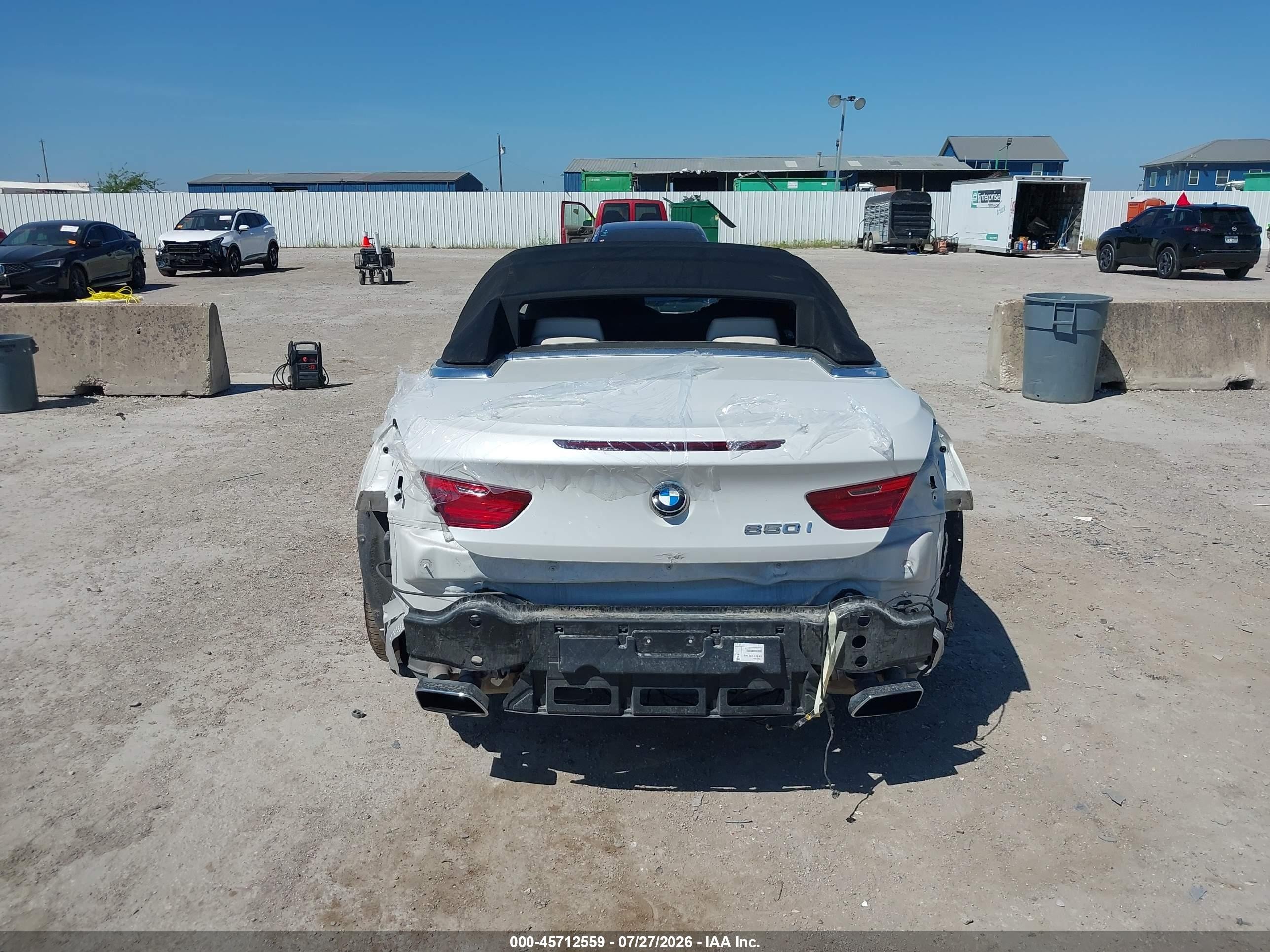 2015 Bmw 650i White vin: WBAYP9C52FD169977