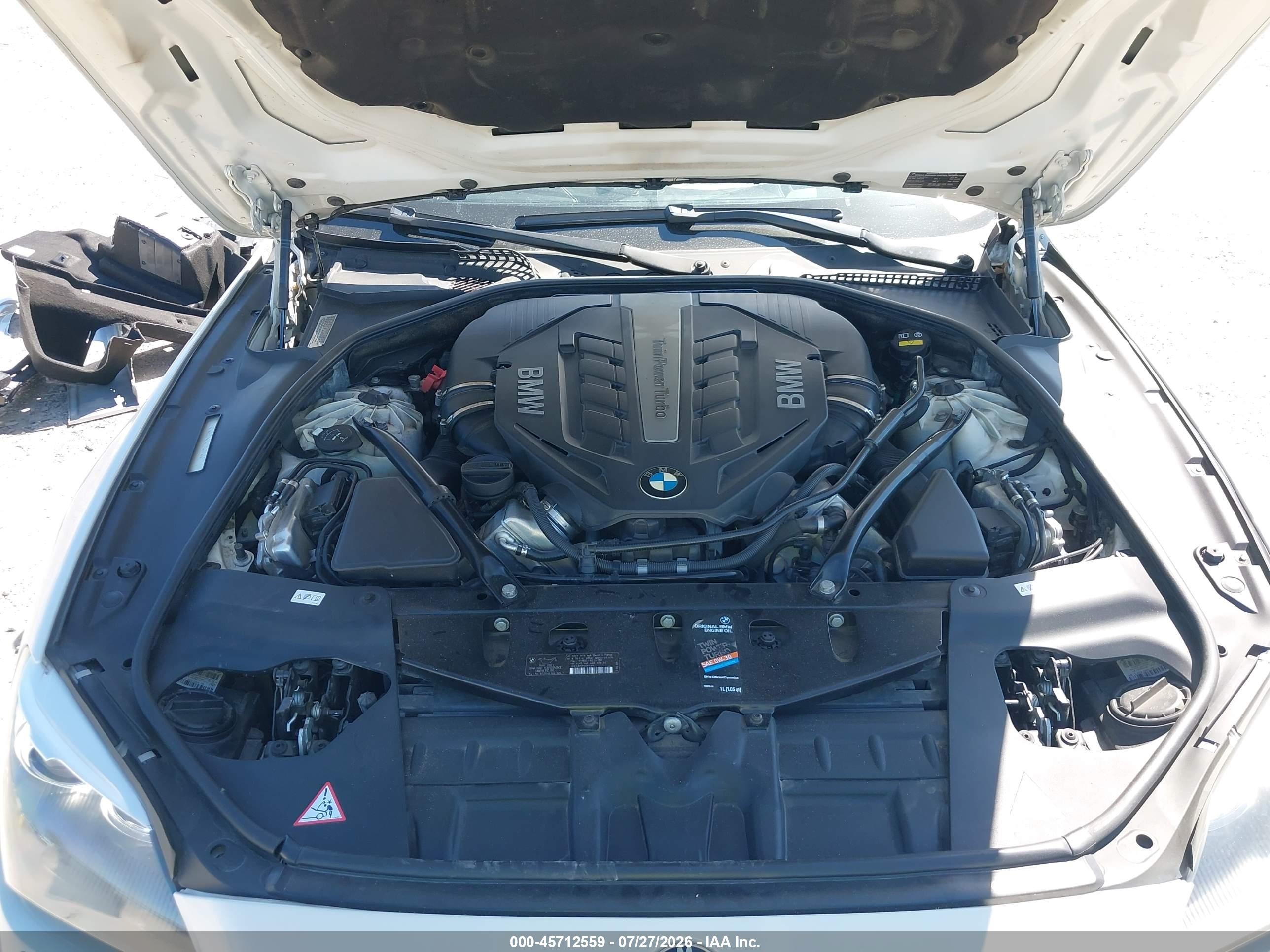 2015 Bmw 650i White vin: WBAYP9C52FD169977