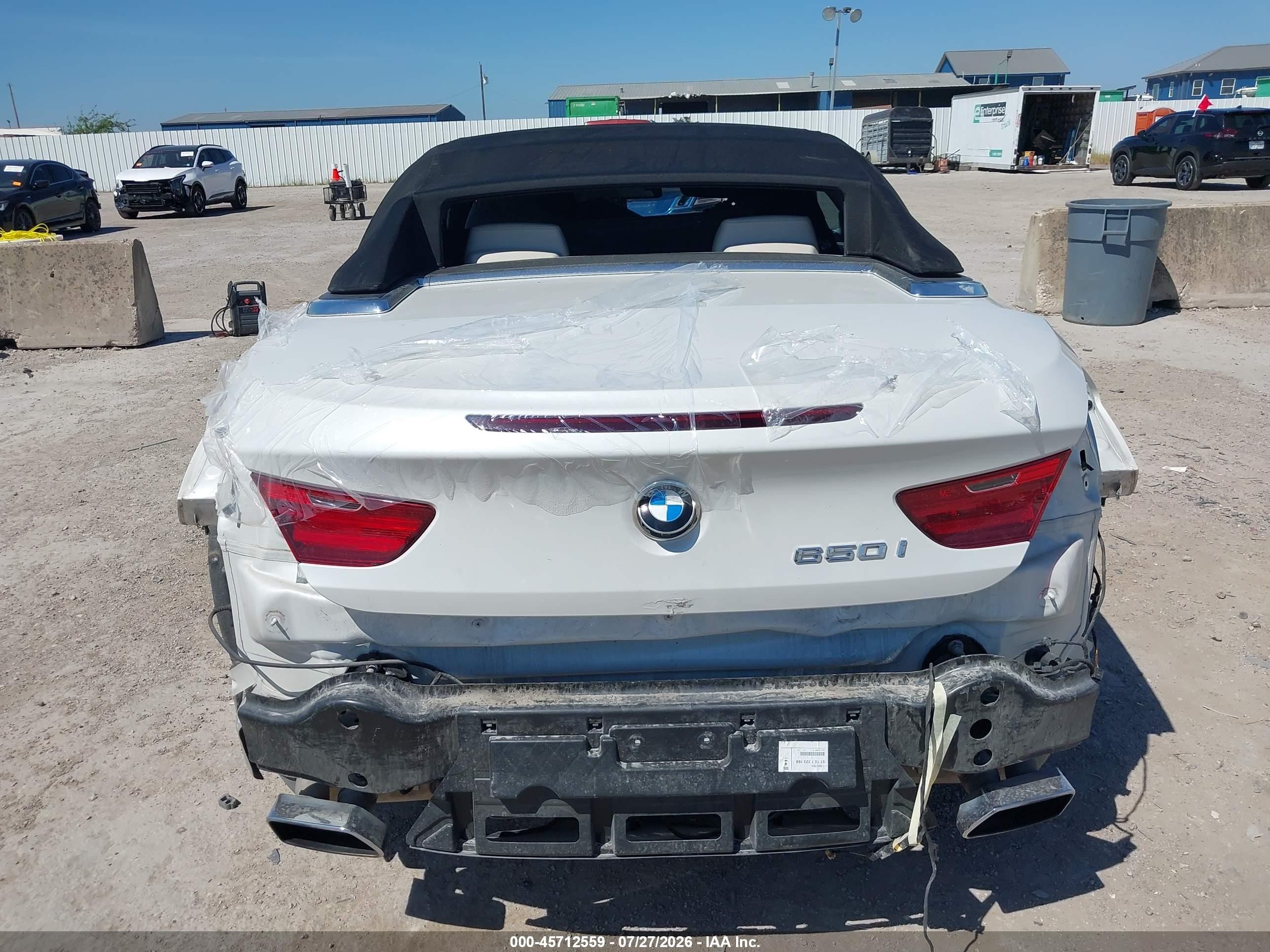 2015 Bmw 650i White vin: WBAYP9C52FD169977