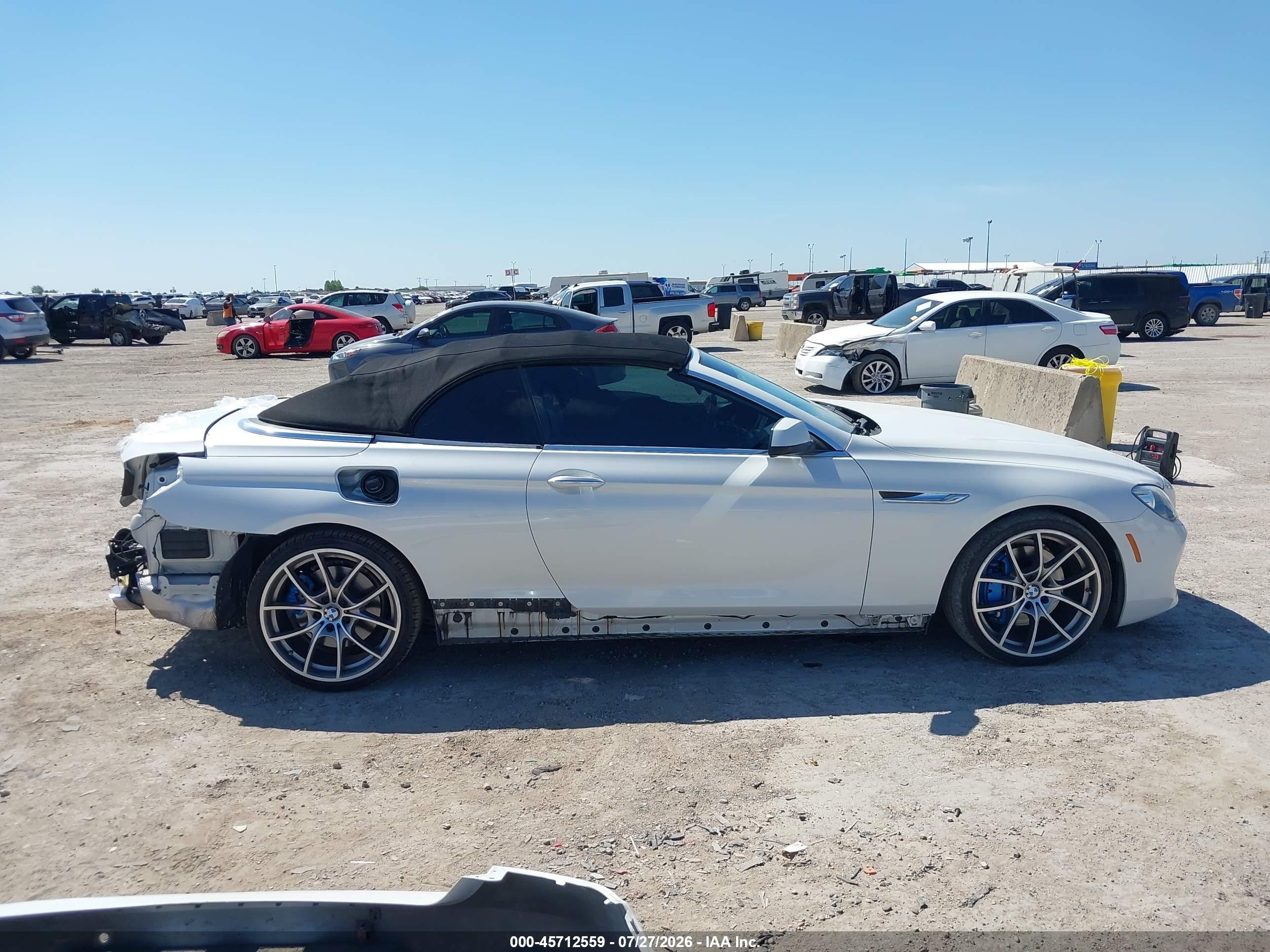 2015 Bmw 650i White vin: WBAYP9C52FD169977