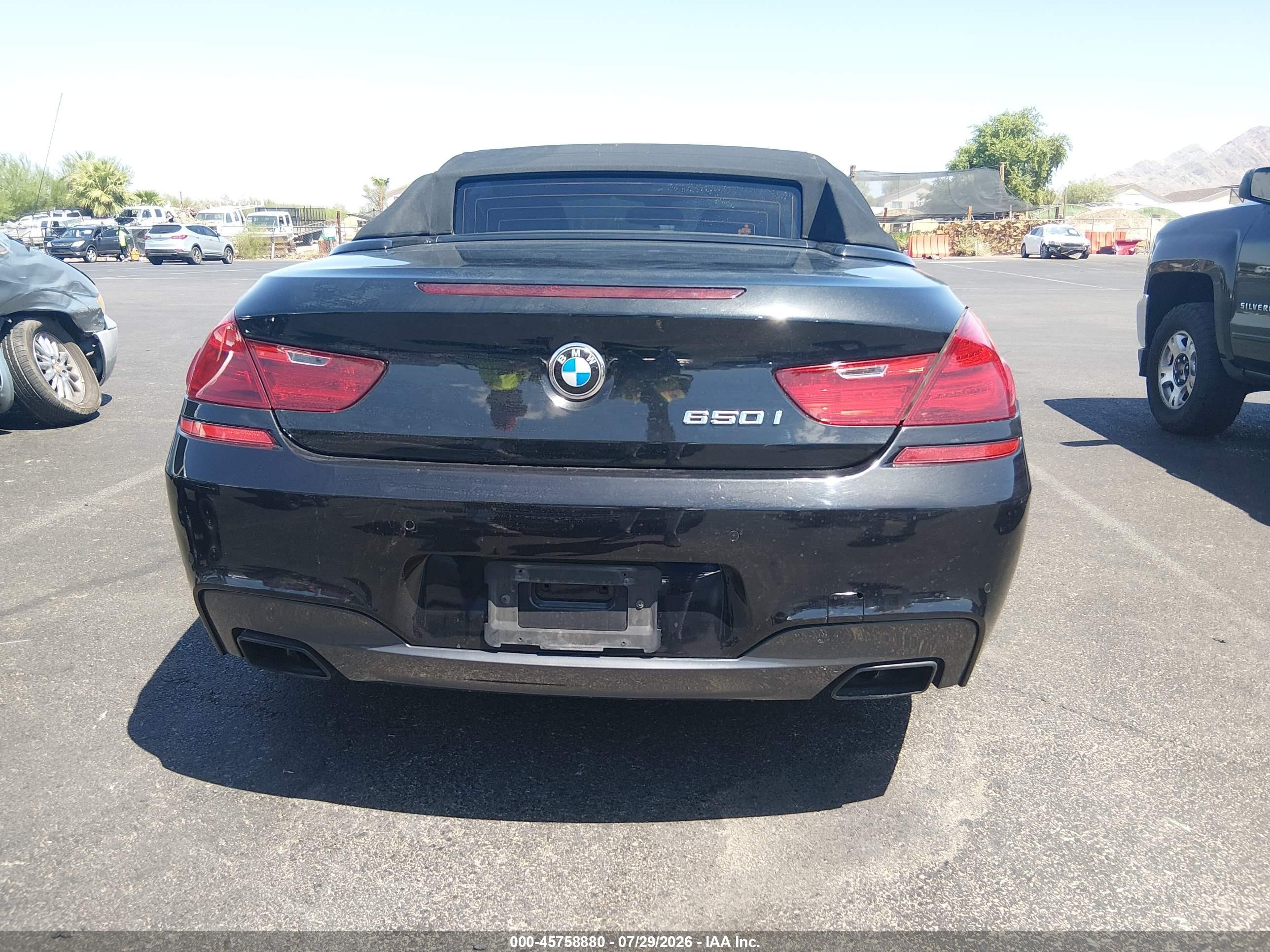 2015 Bmw 650i Черный vin: WBAYP9C55FD170086