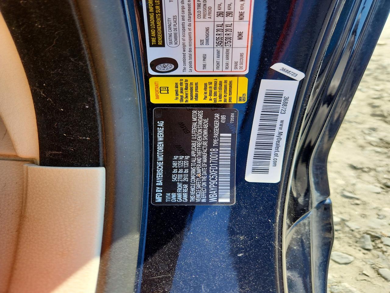 2015 Bmw 650 I Black vin: WBAYP9C5XFD170018