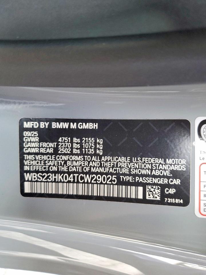 2026 Bmw M4 Competition Gray vin: WBS23HK04TCW29025