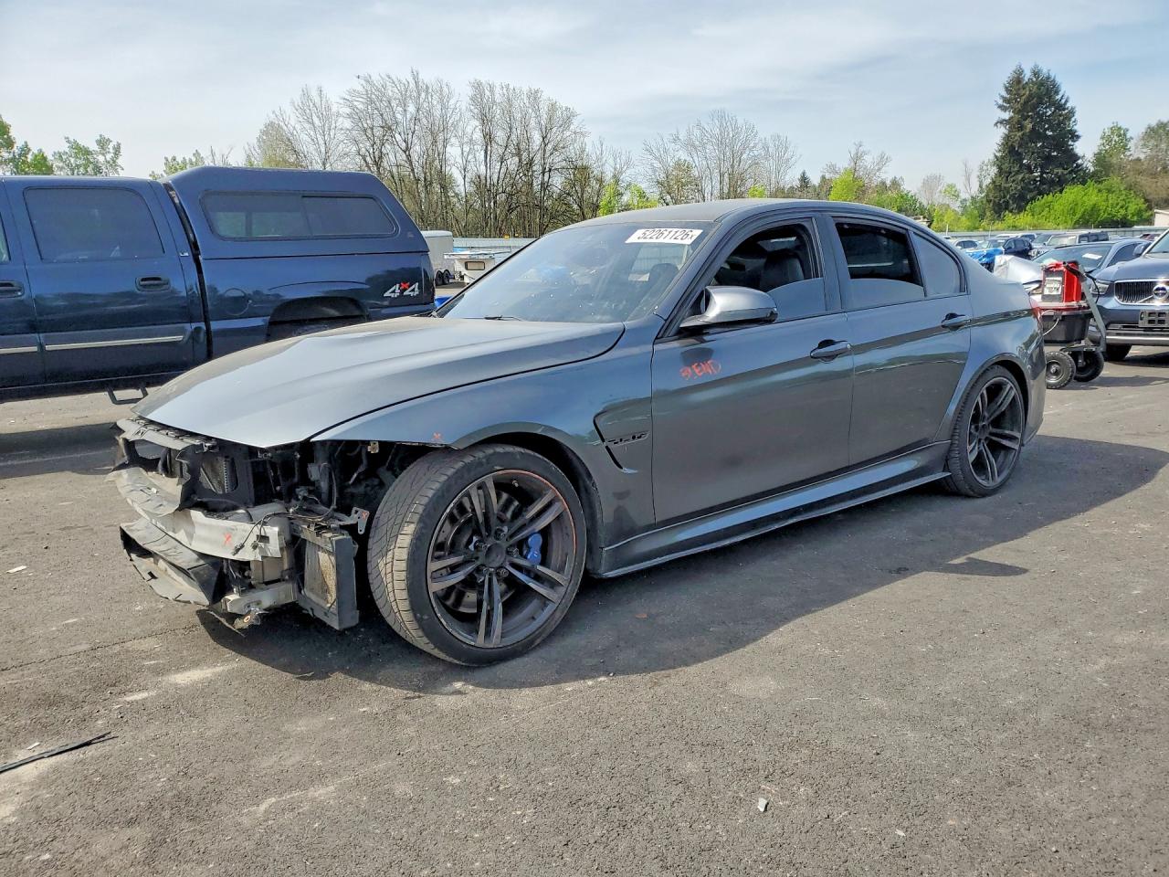 2015 Bmw M3 Gray vin: WBS3C9C52FJ276241