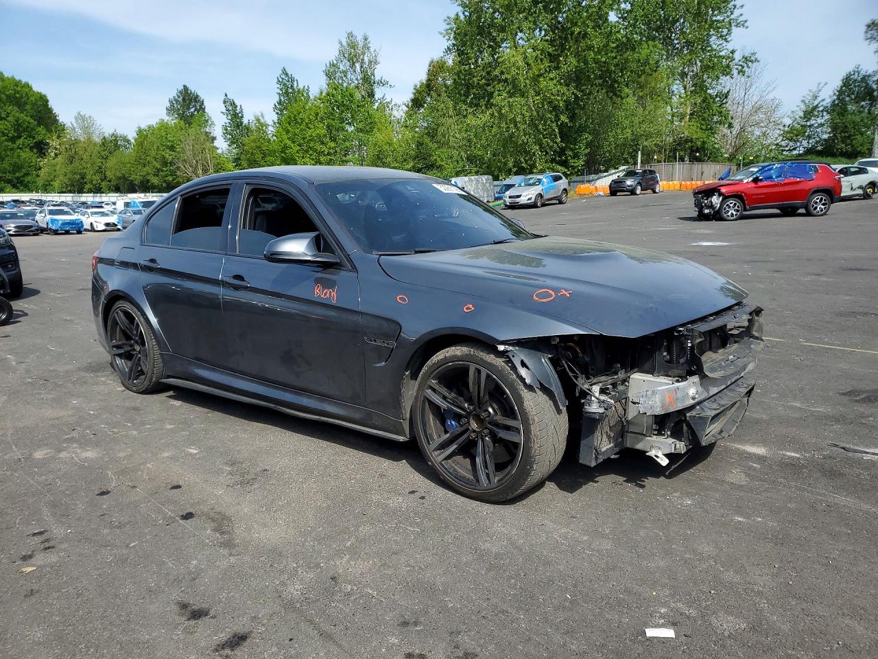 2015 Bmw M3 Gray vin: WBS3C9C52FJ276241