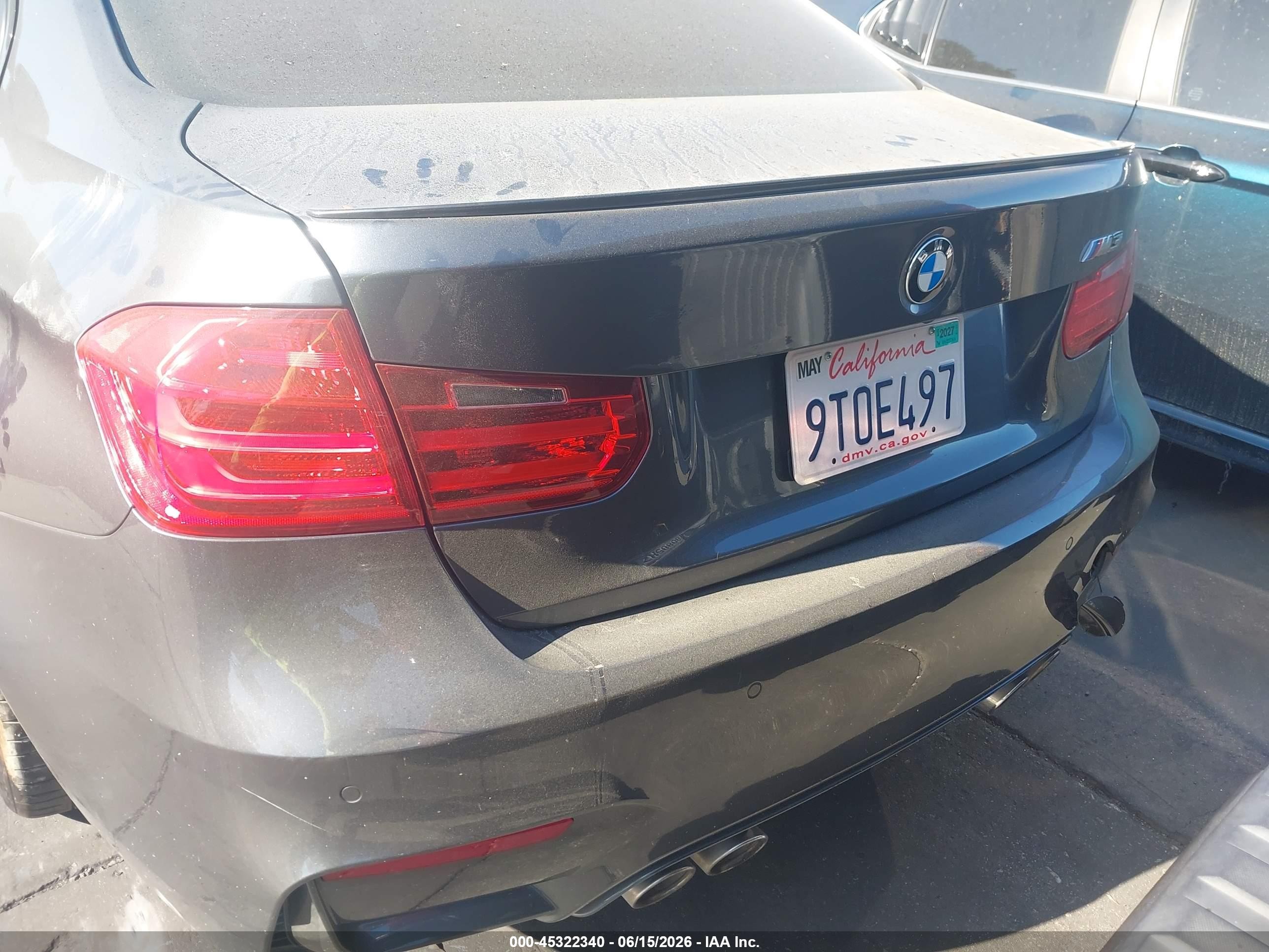 2015 Bmw M3   Gray vin: WBS3C9C58FJ276132