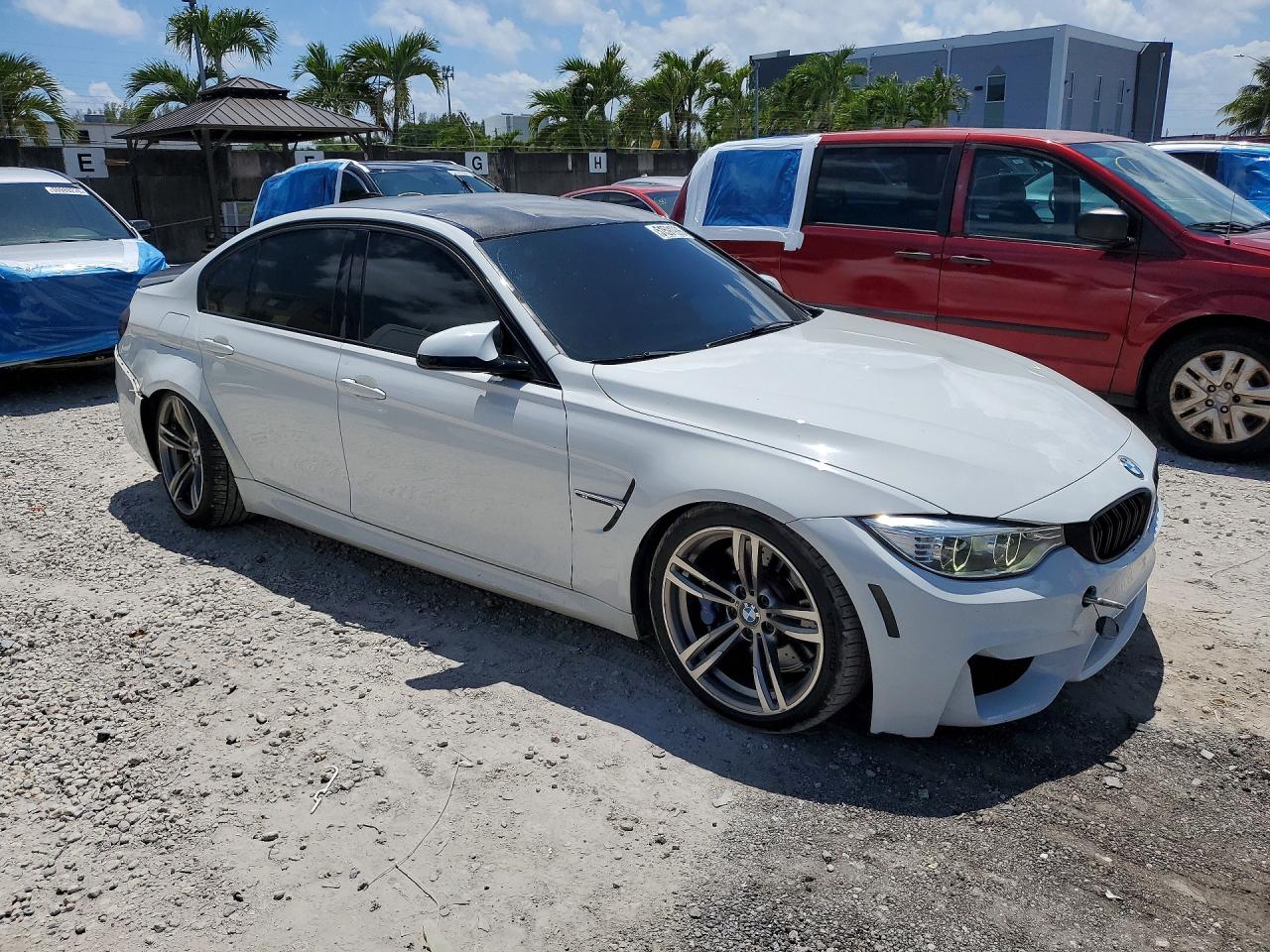 2015 Bmw M3 White vin: WBS3C9C58FP803115