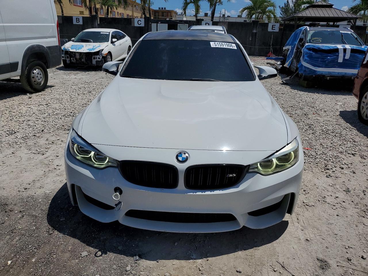 2015 Bmw M3 White vin: WBS3C9C58FP803115