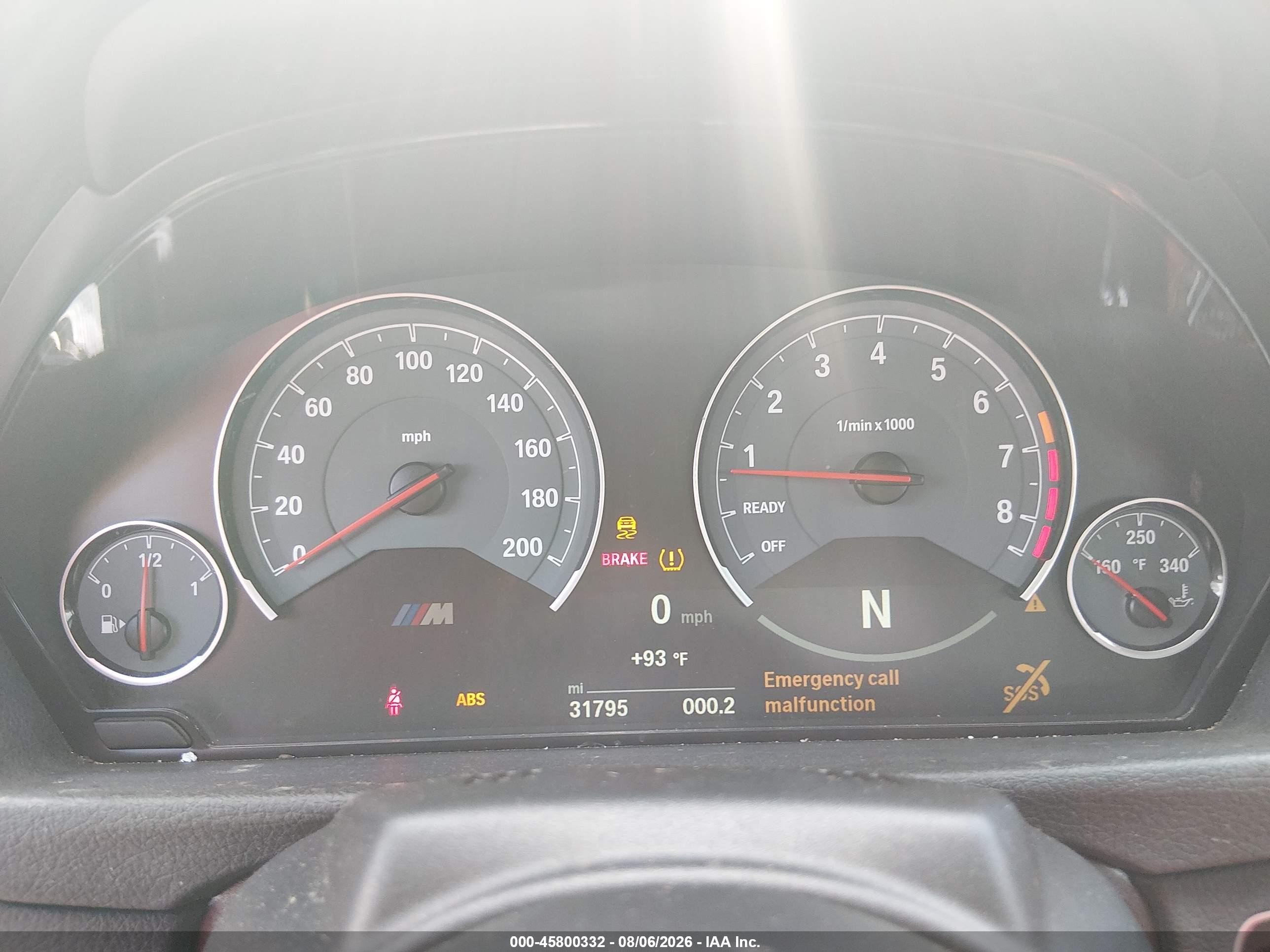 2015 Bmw M4   White vin: WBS3U9C58FP967896