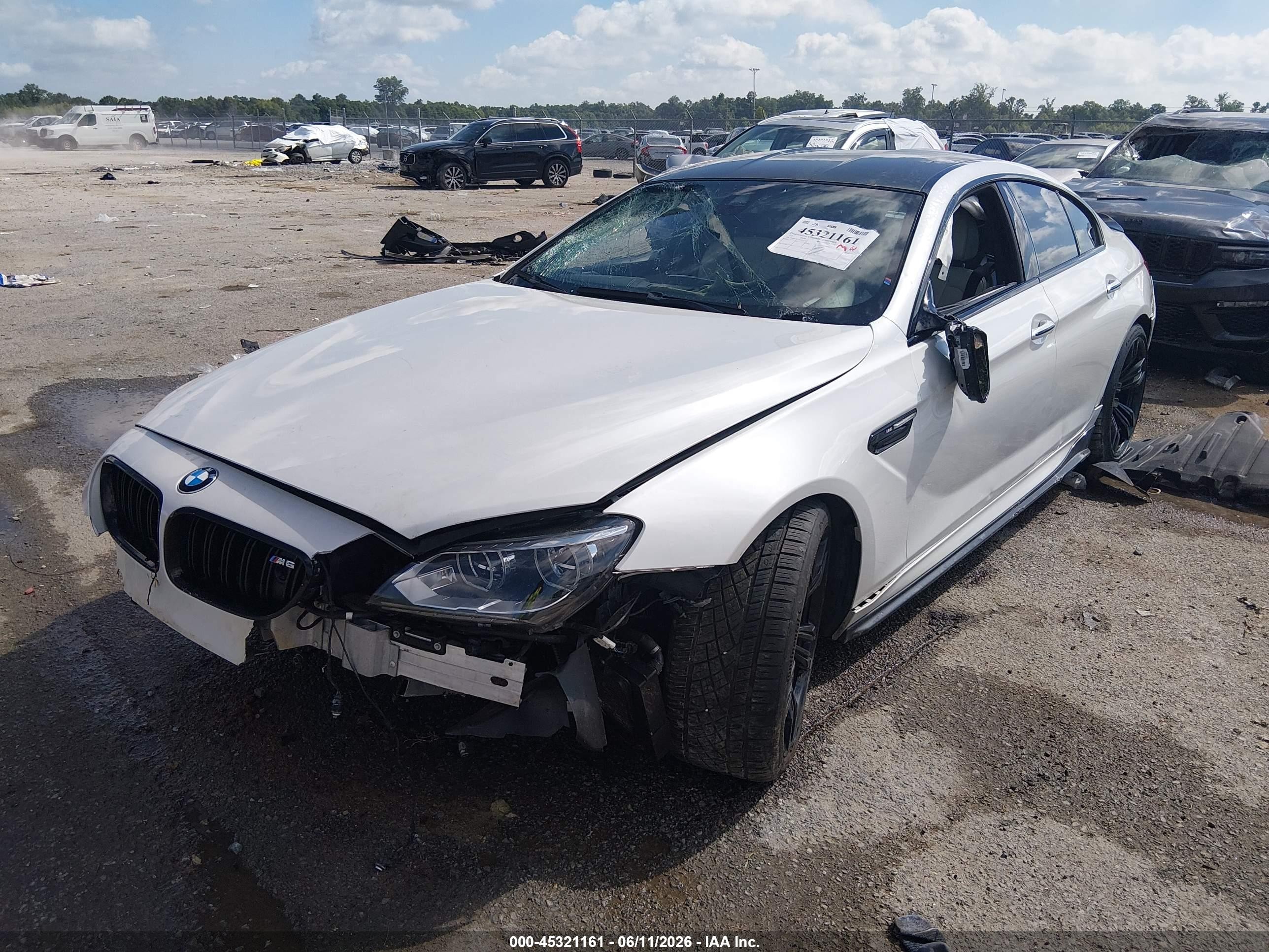 2014 Bmw M6 Gran Coupe   White vin: WBS6C9C53EDV73710