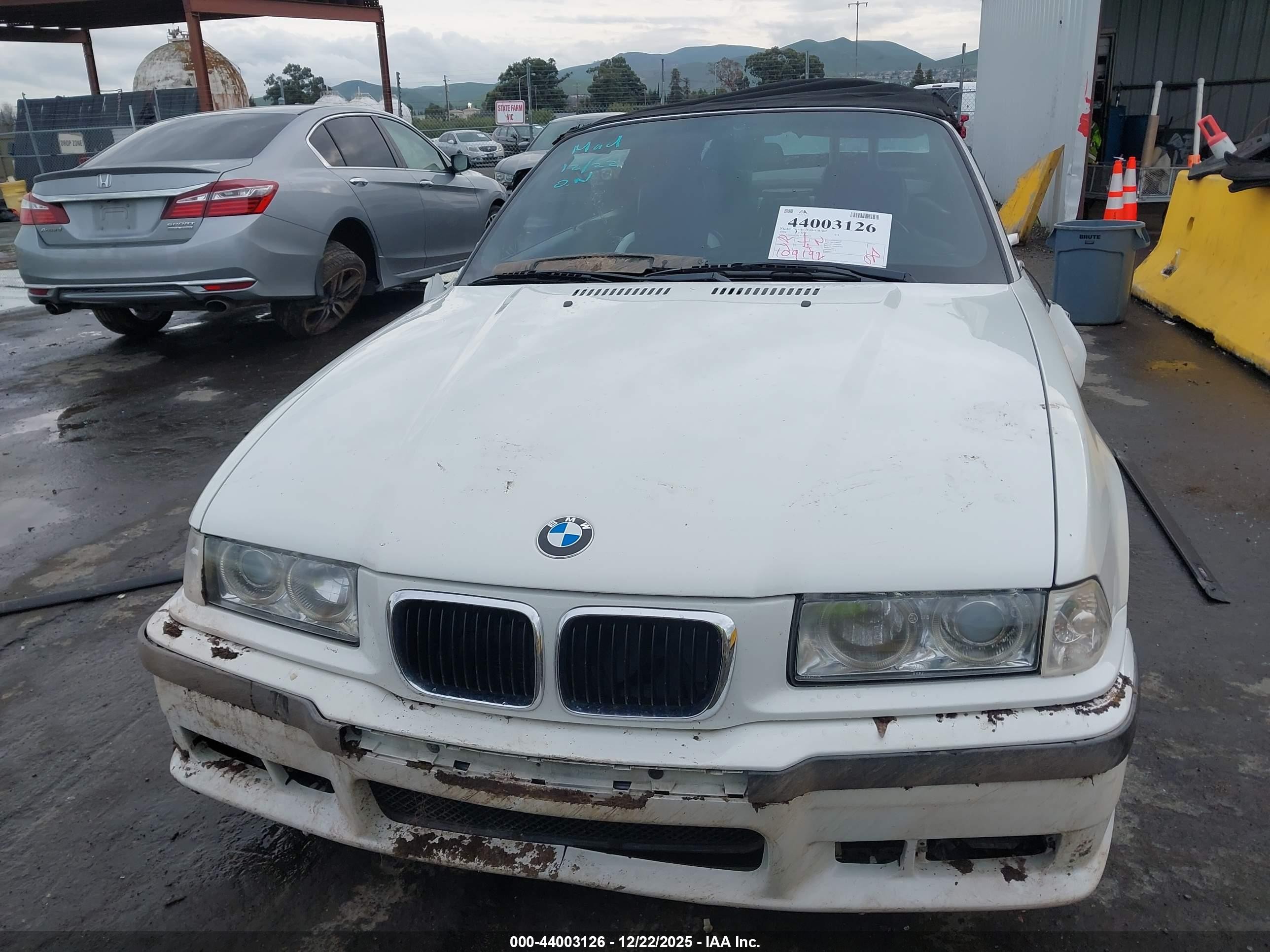 1998 Bmw M3   White vin: WBSBK0331WEC38679