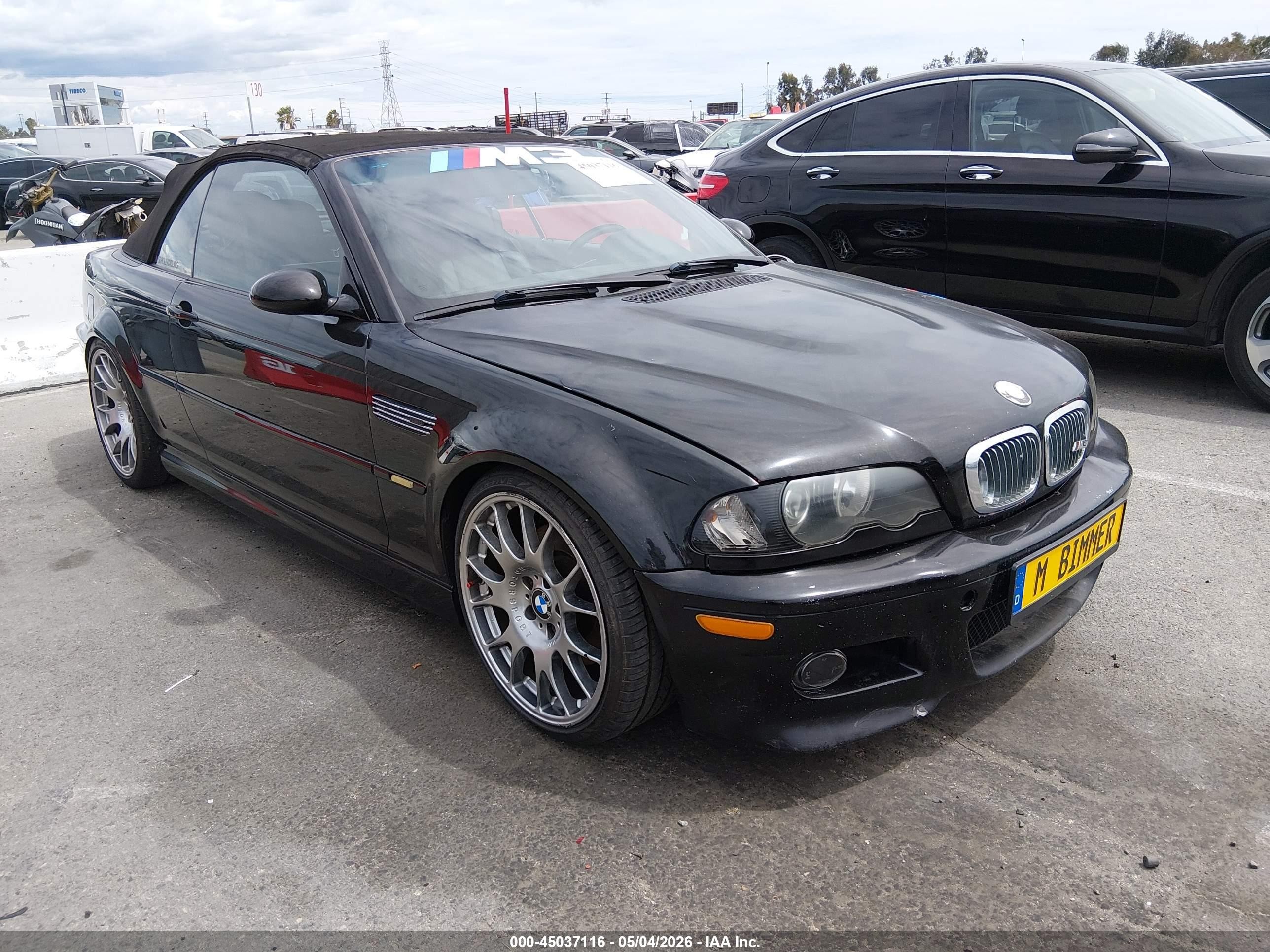 2003 Bmw M3   Black vin: WBSBR93433PK02871