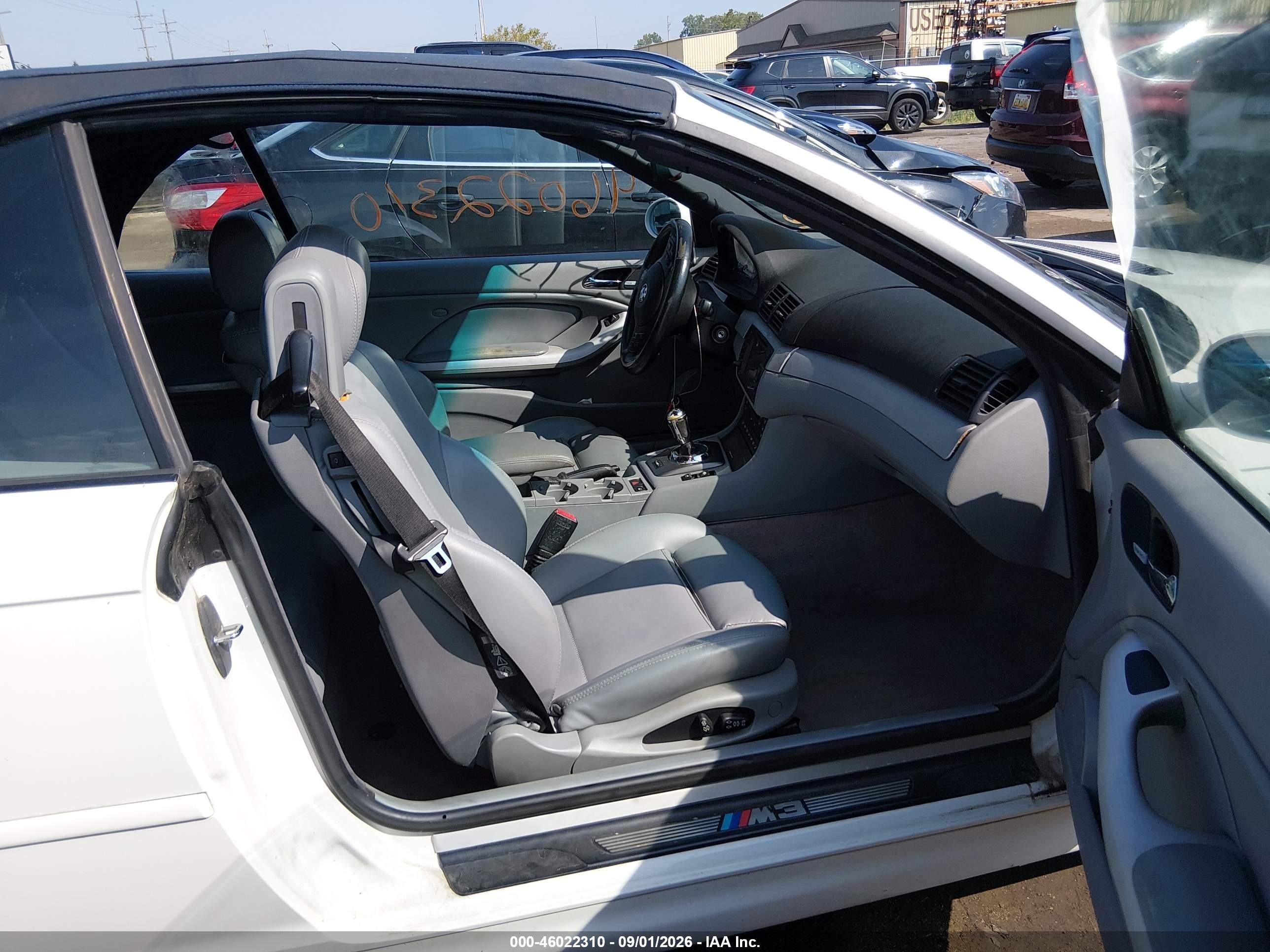 2006 Bmw M3   White vin: WBSBR93476PK11156