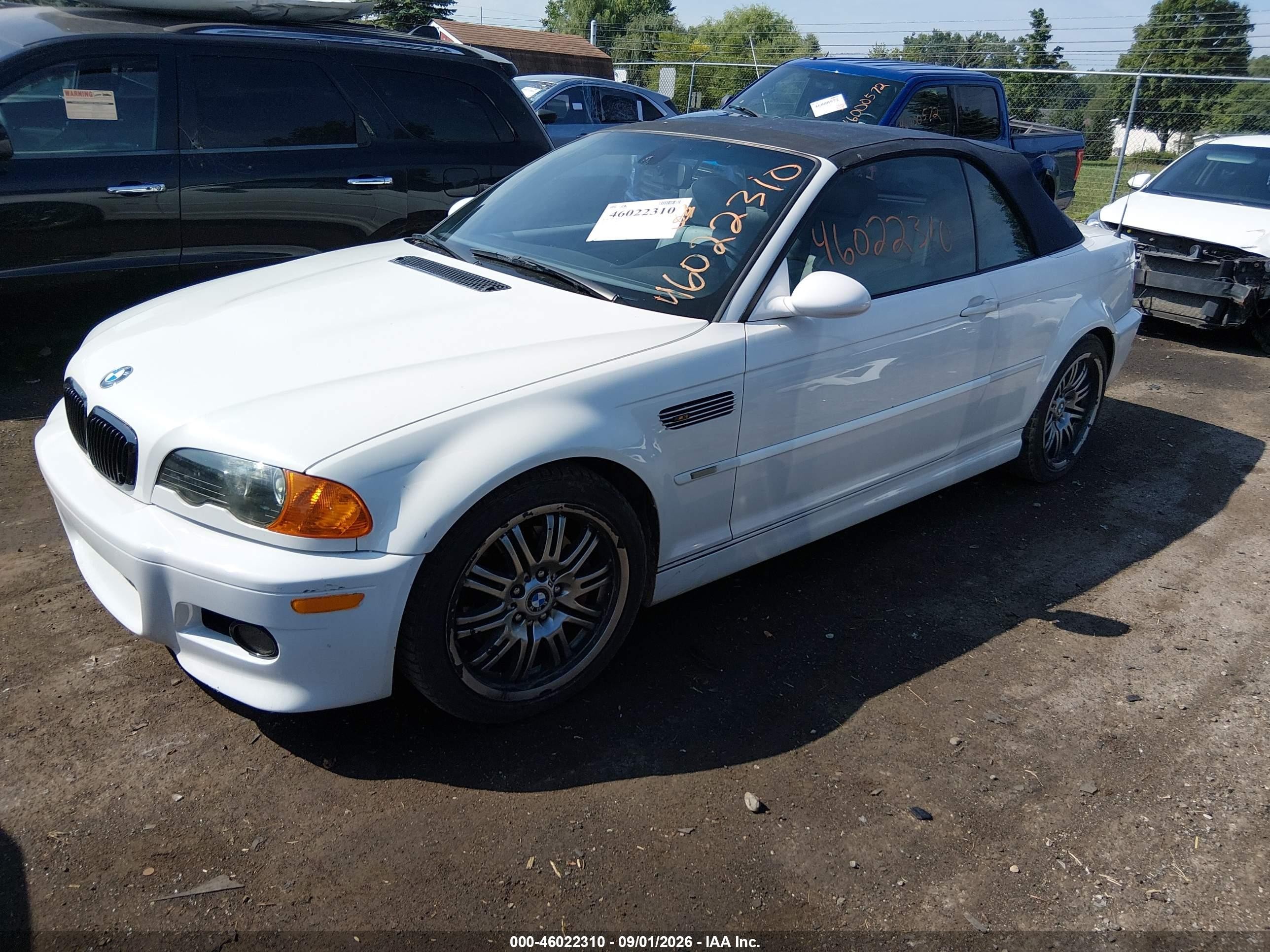 2006 Bmw M3   White vin: WBSBR93476PK11156