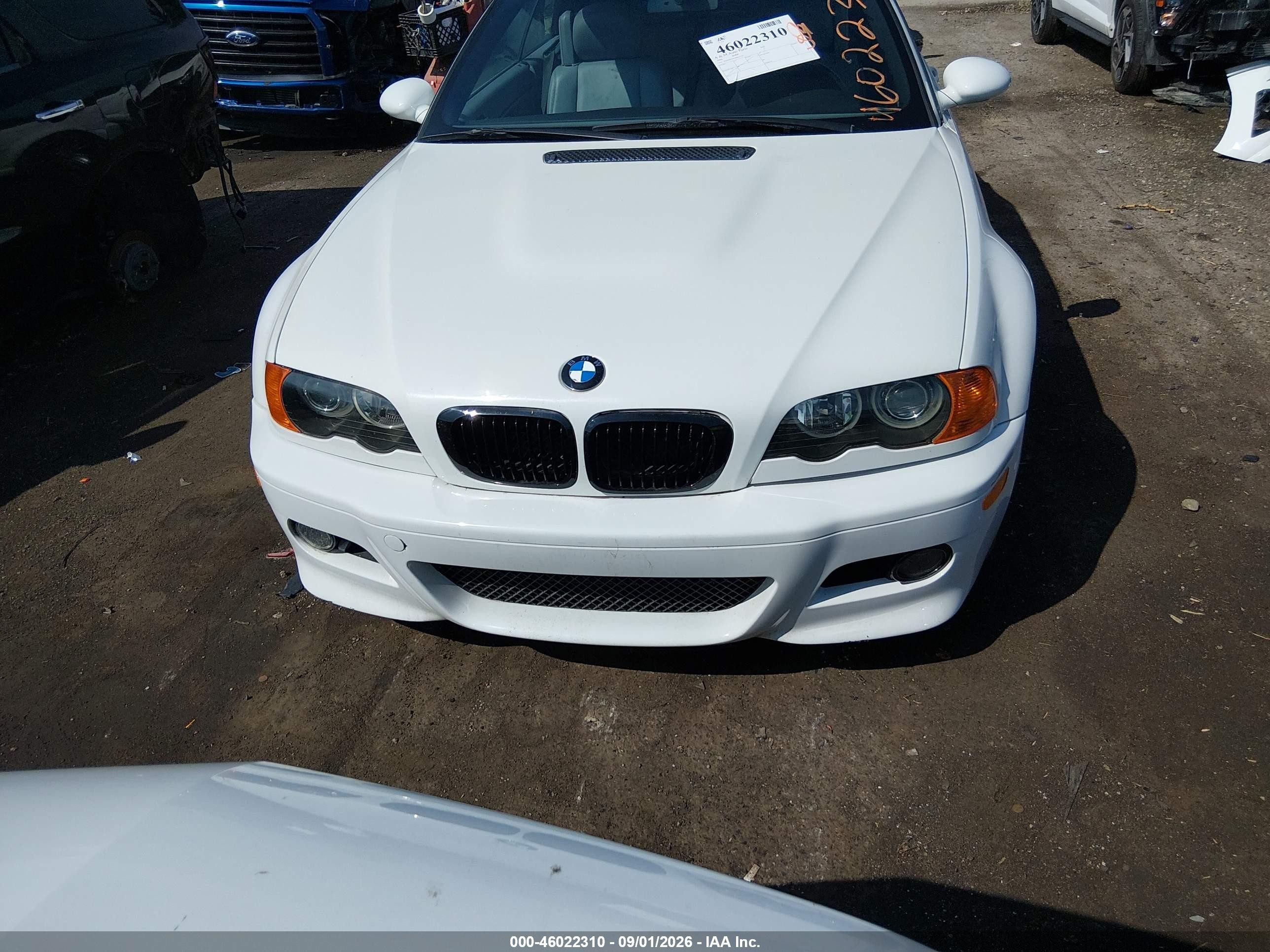2006 Bmw M3   White vin: WBSBR93476PK11156