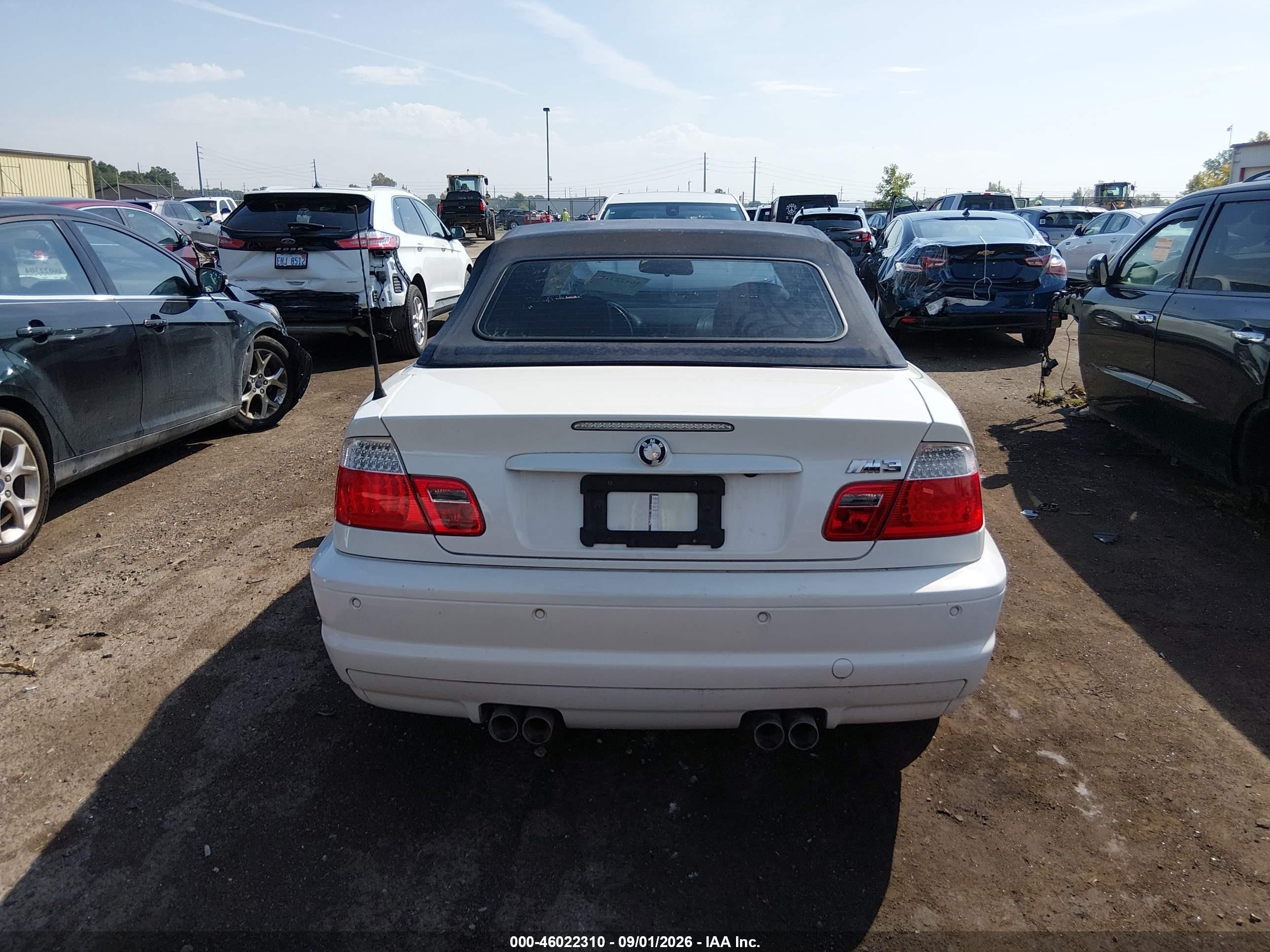 2006 Bmw M3   White vin: WBSBR93476PK11156