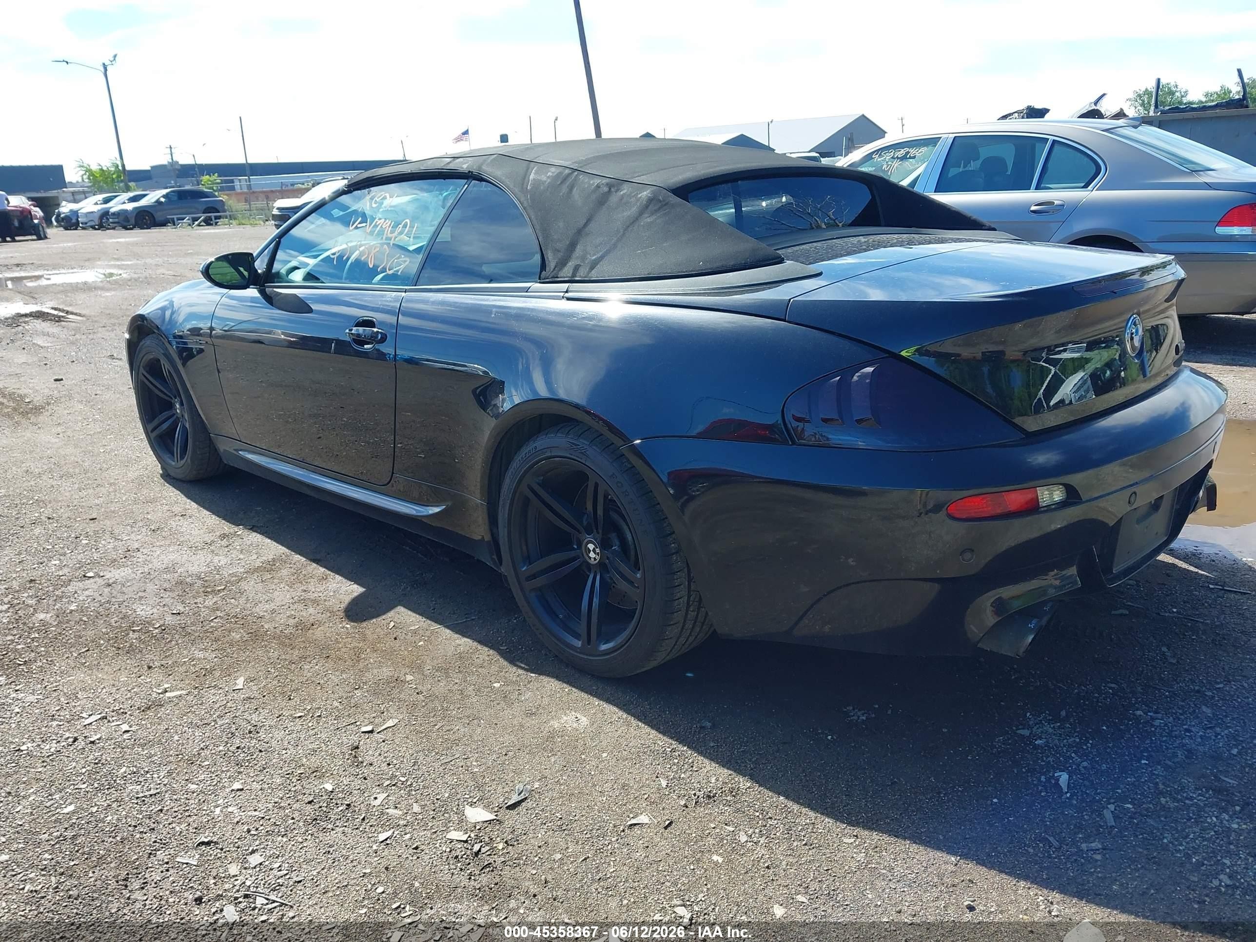 2008 Bmw M6   Black vin: WBSEK93528CY79421