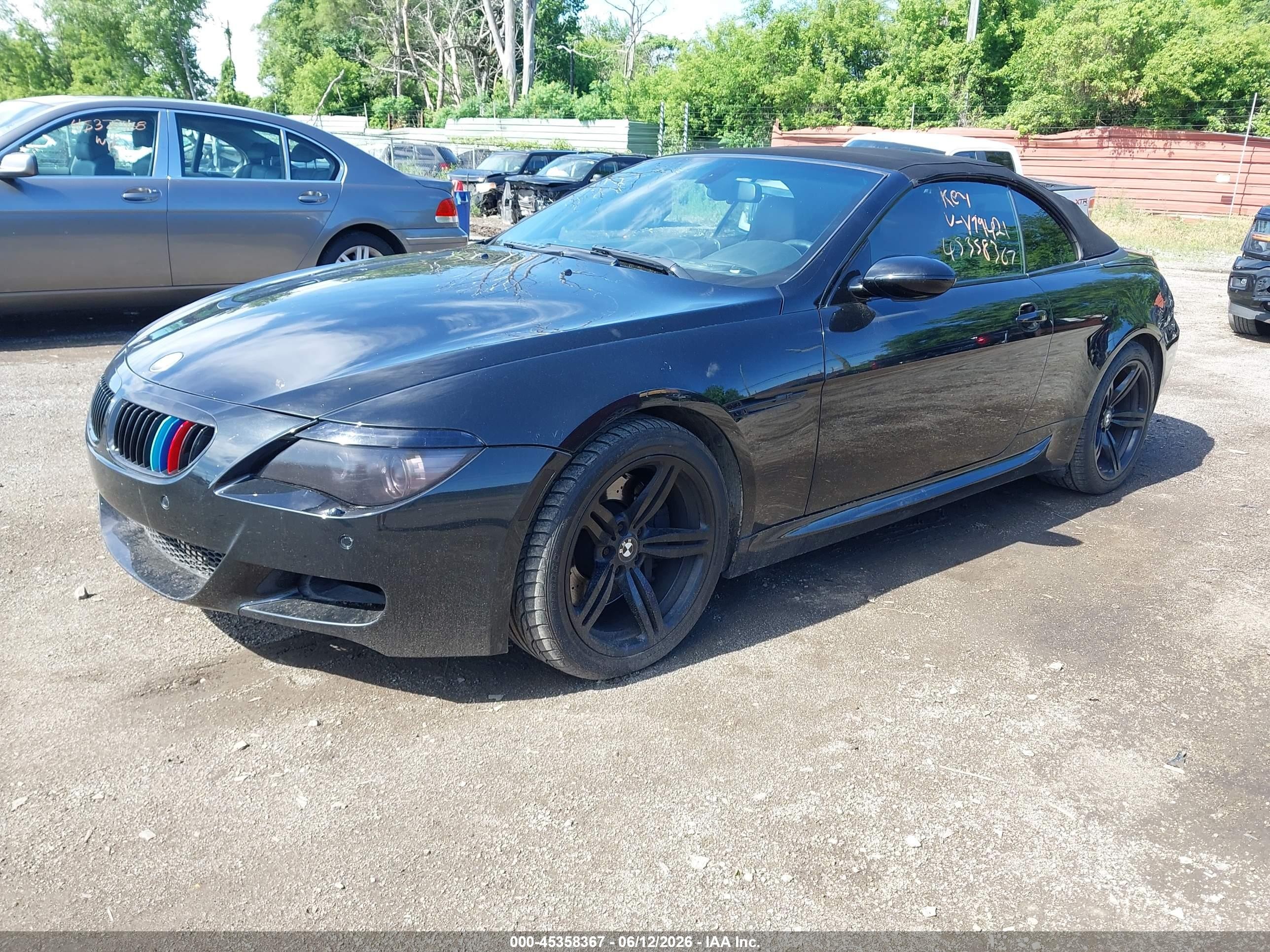 2008 Bmw M6   Black vin: WBSEK93528CY79421