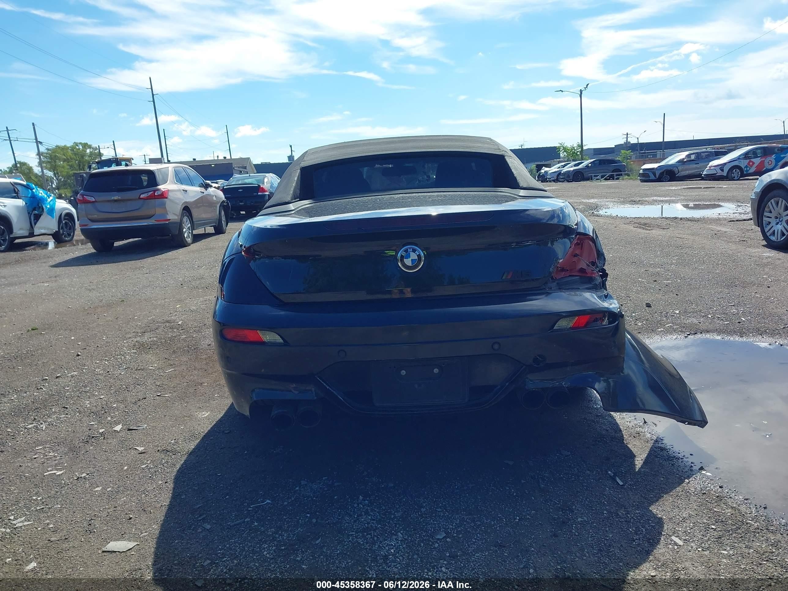 2008 Bmw M6   Black vin: WBSEK93528CY79421