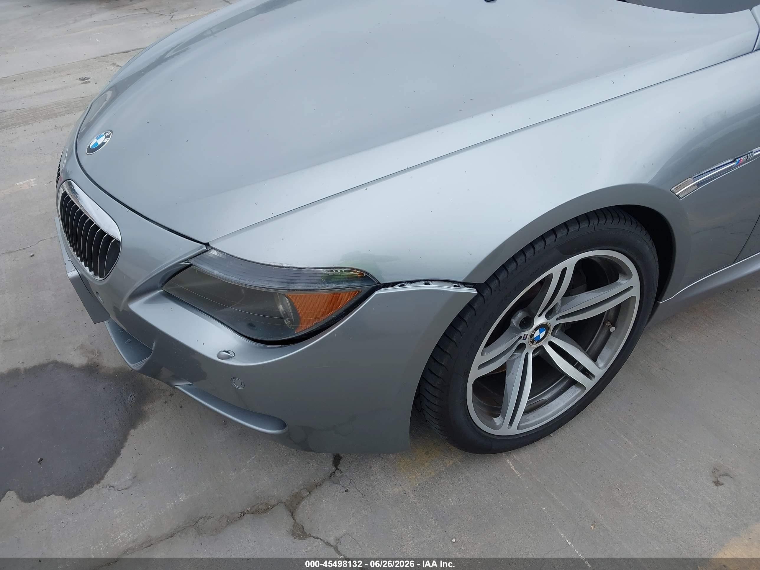 2007 Bmw M6   Silver vin: WBSEK93537CS32783