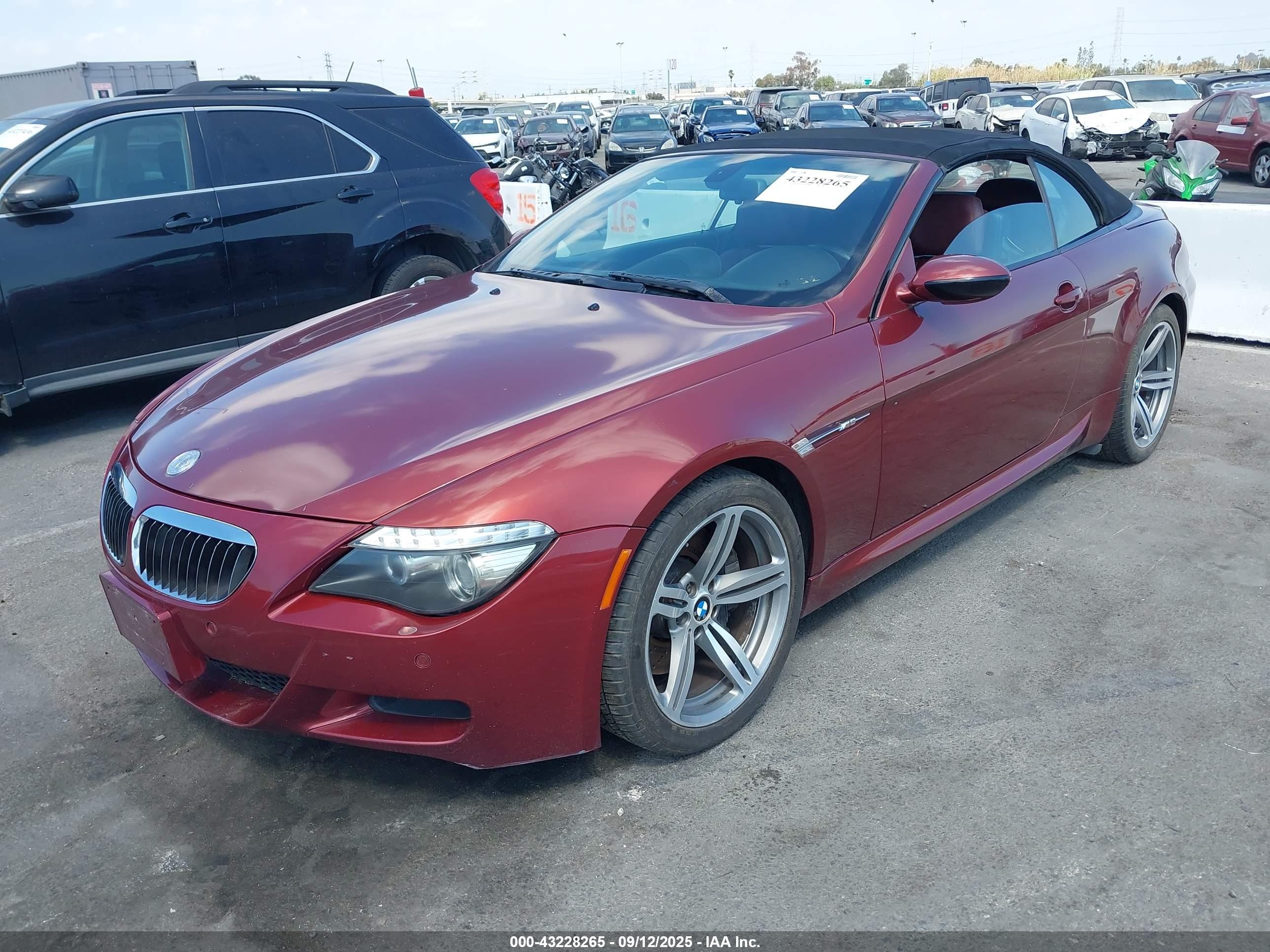 2008 Bmw M6   Maroon vin: WBSEK93588CY79469