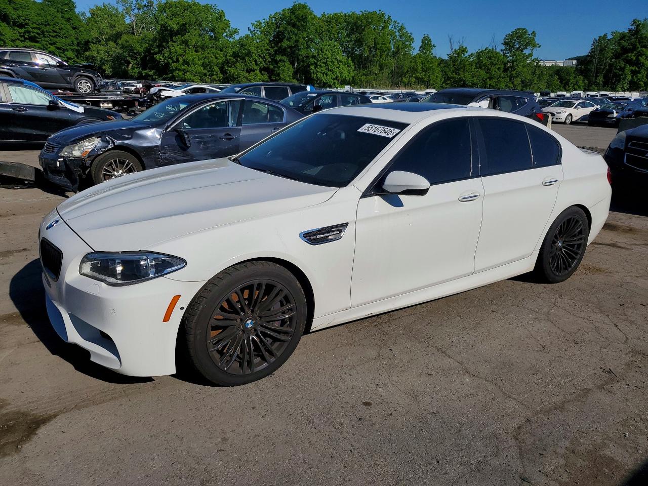 2014 Bmw M5 White vin: WBSFV9C59ED593292