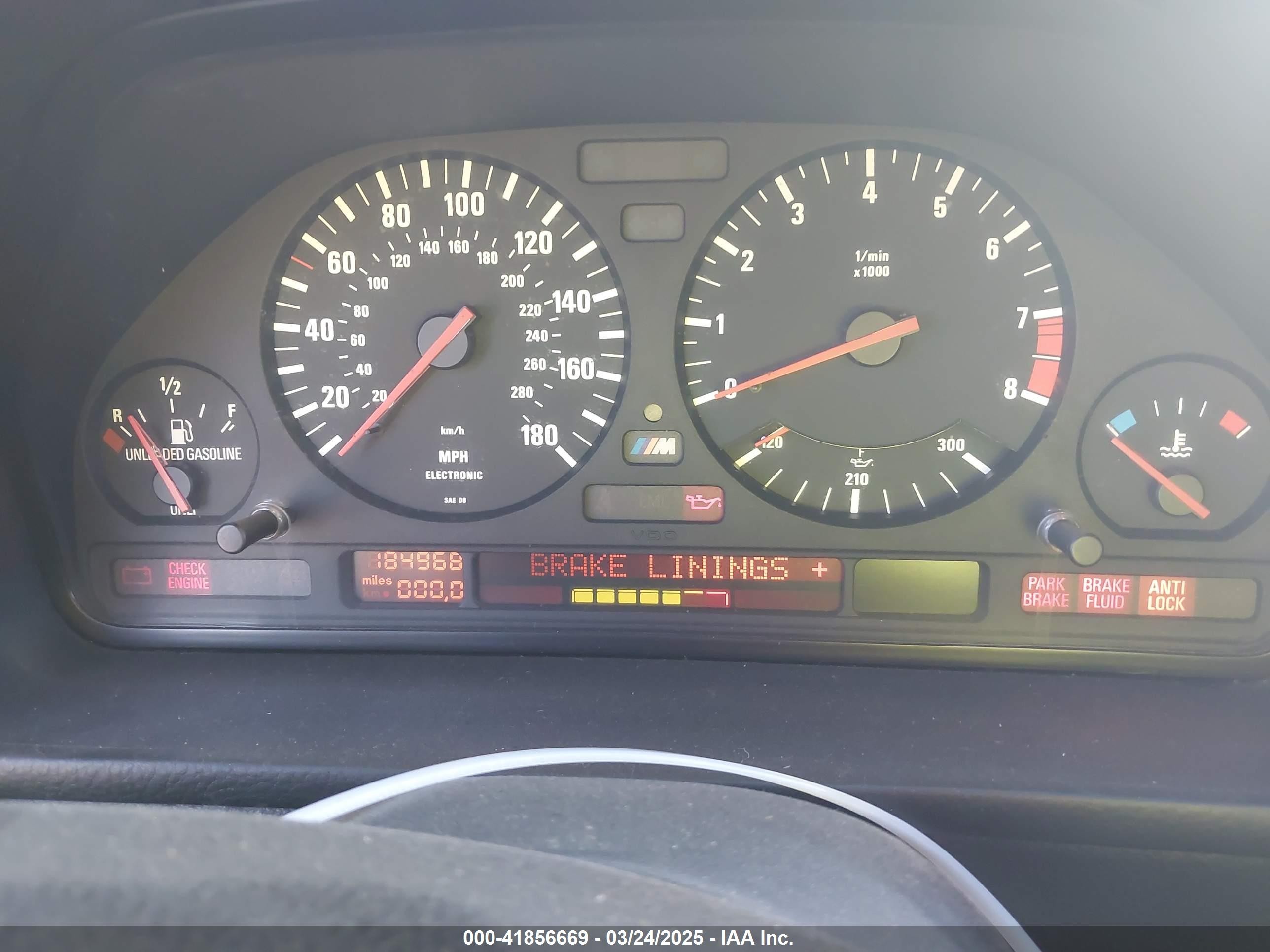 1991 Bmw M5   Red vin: WBSHD9313MBK06030