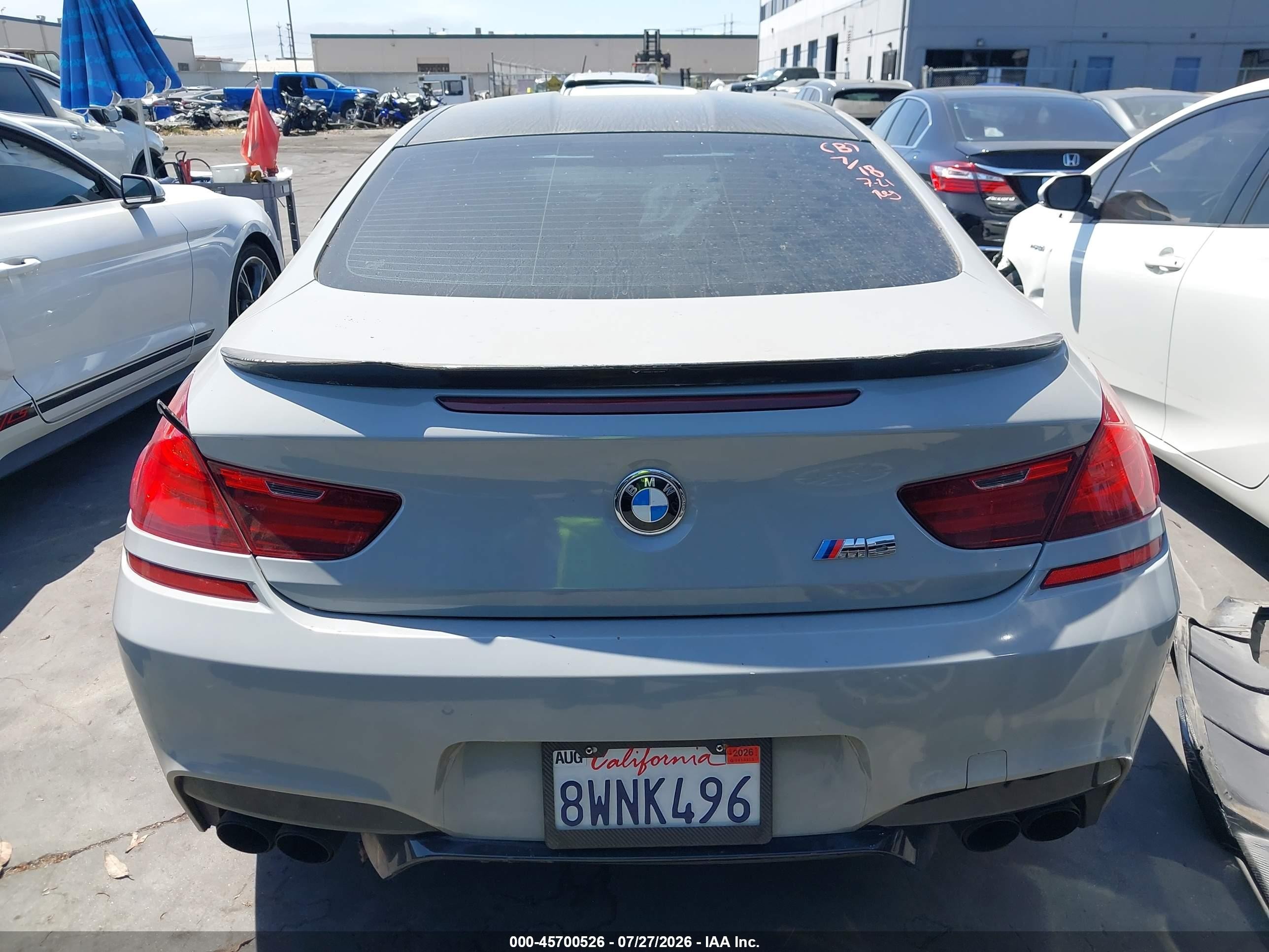 2013 Bmw M6   Gray vin: WBSLX9C50DC968746