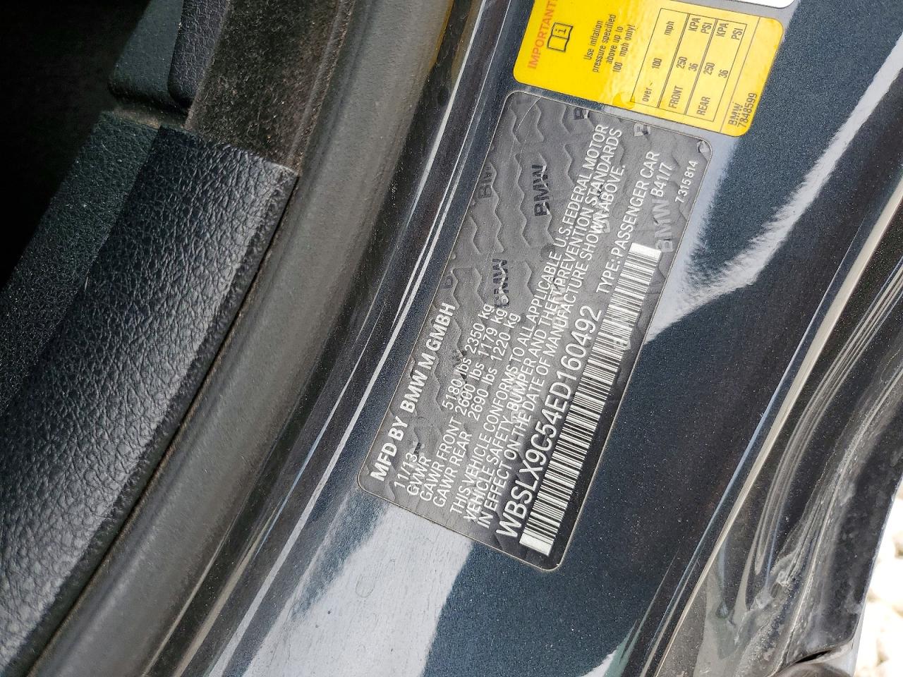 2014 Bmw M6 Charcoal vin: WBSLX9C54ED160492