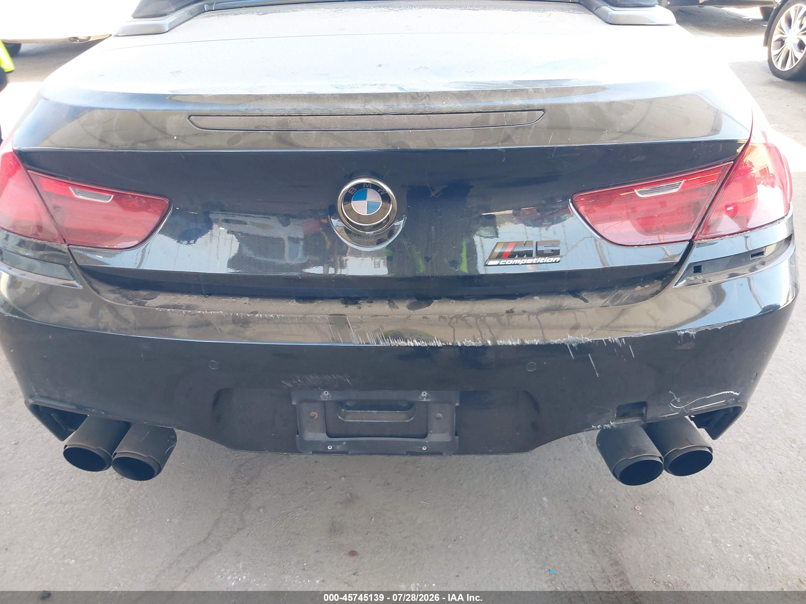 2015 Bmw M6   Black vin: WBSLZ9C51FD651260