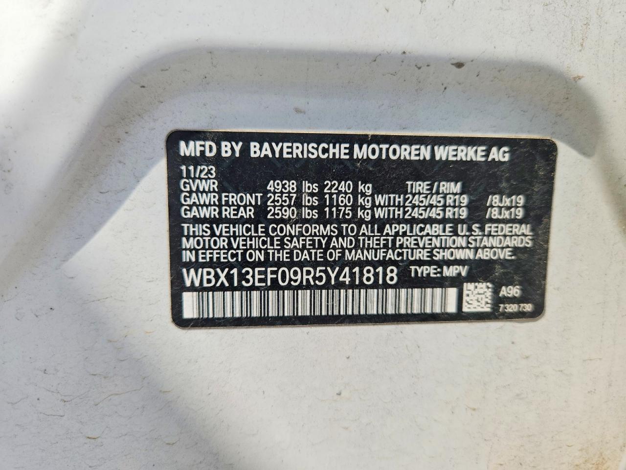2024 Bmw X1 M35i White vin: WBX13EF09R5Y41818