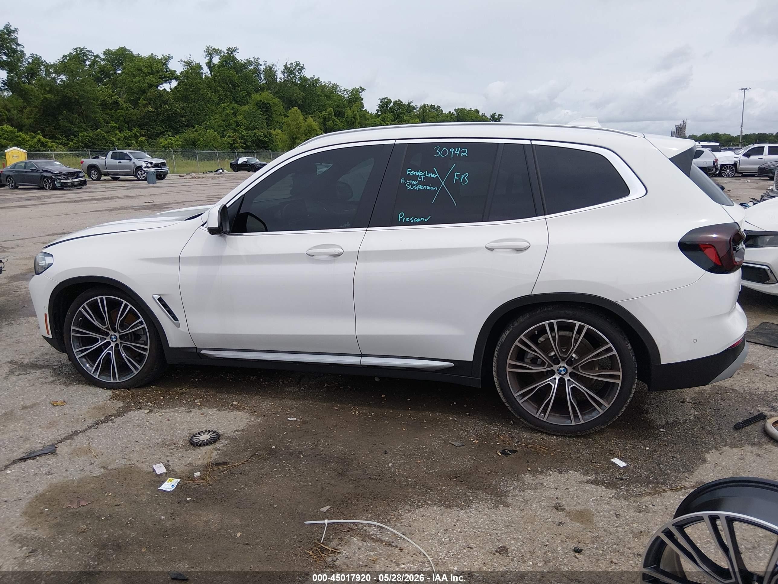 2024 Bmw X3 Sdrive30i White vin: WBX47DP05RN309542