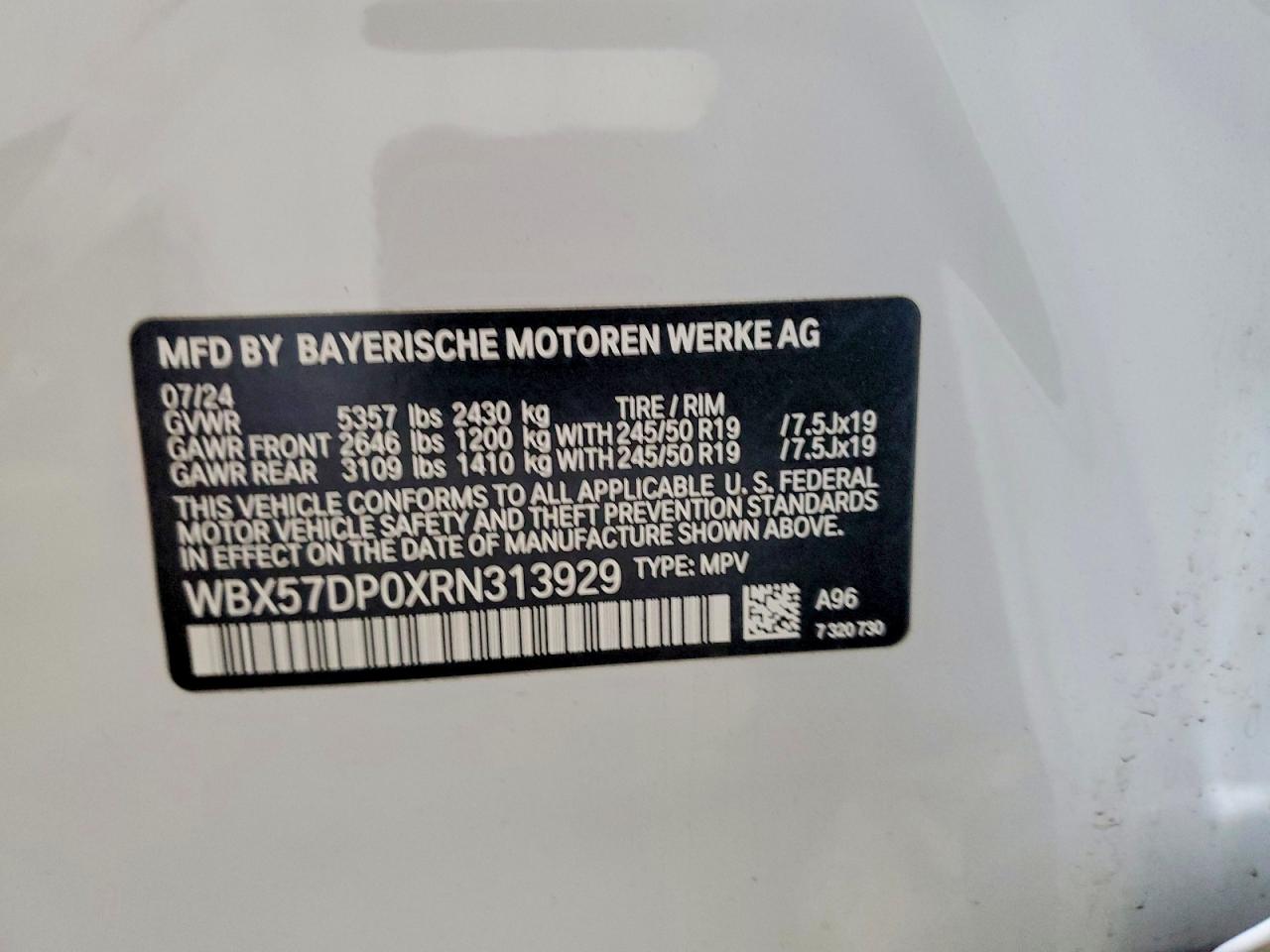 2024 Bmw X3 Xdrive30i White vin: WBX57DP0XRN313929